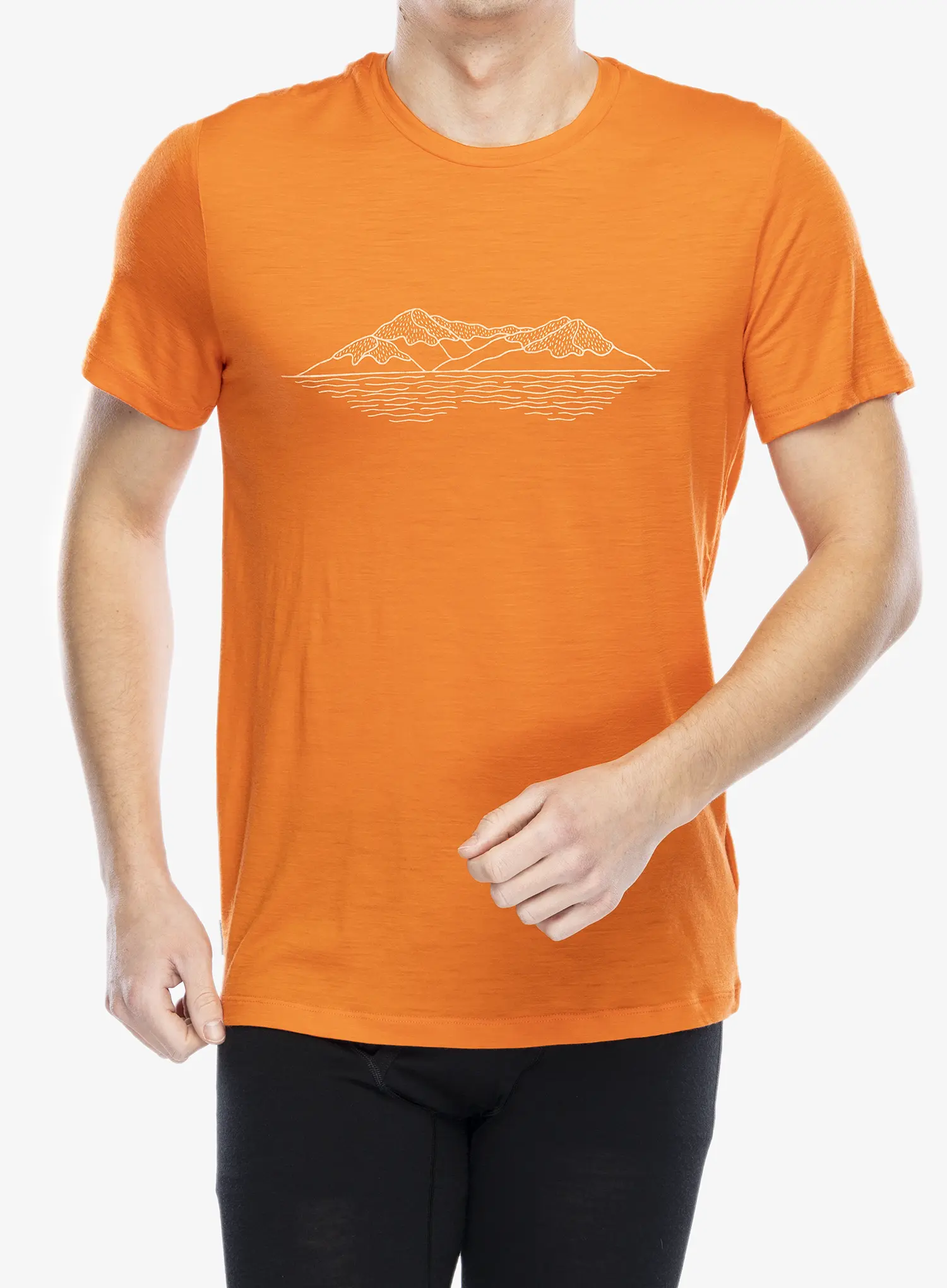 Merino triko Icebreaker Merino 150 Tech Lite SS T Pukaki Reflected - blaze