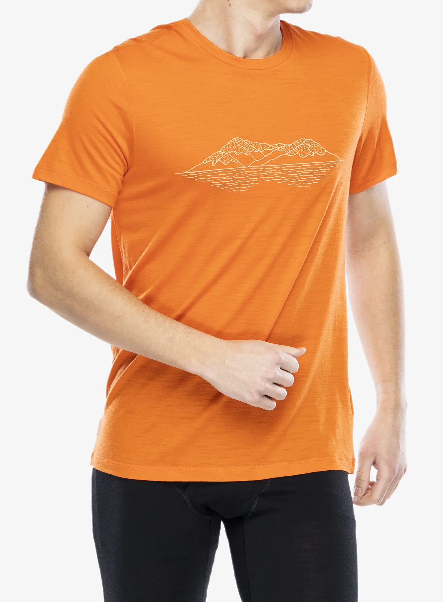 Merino triko Icebreaker Merino 150 Tech Lite SS T Pukaki Reflected - blaze