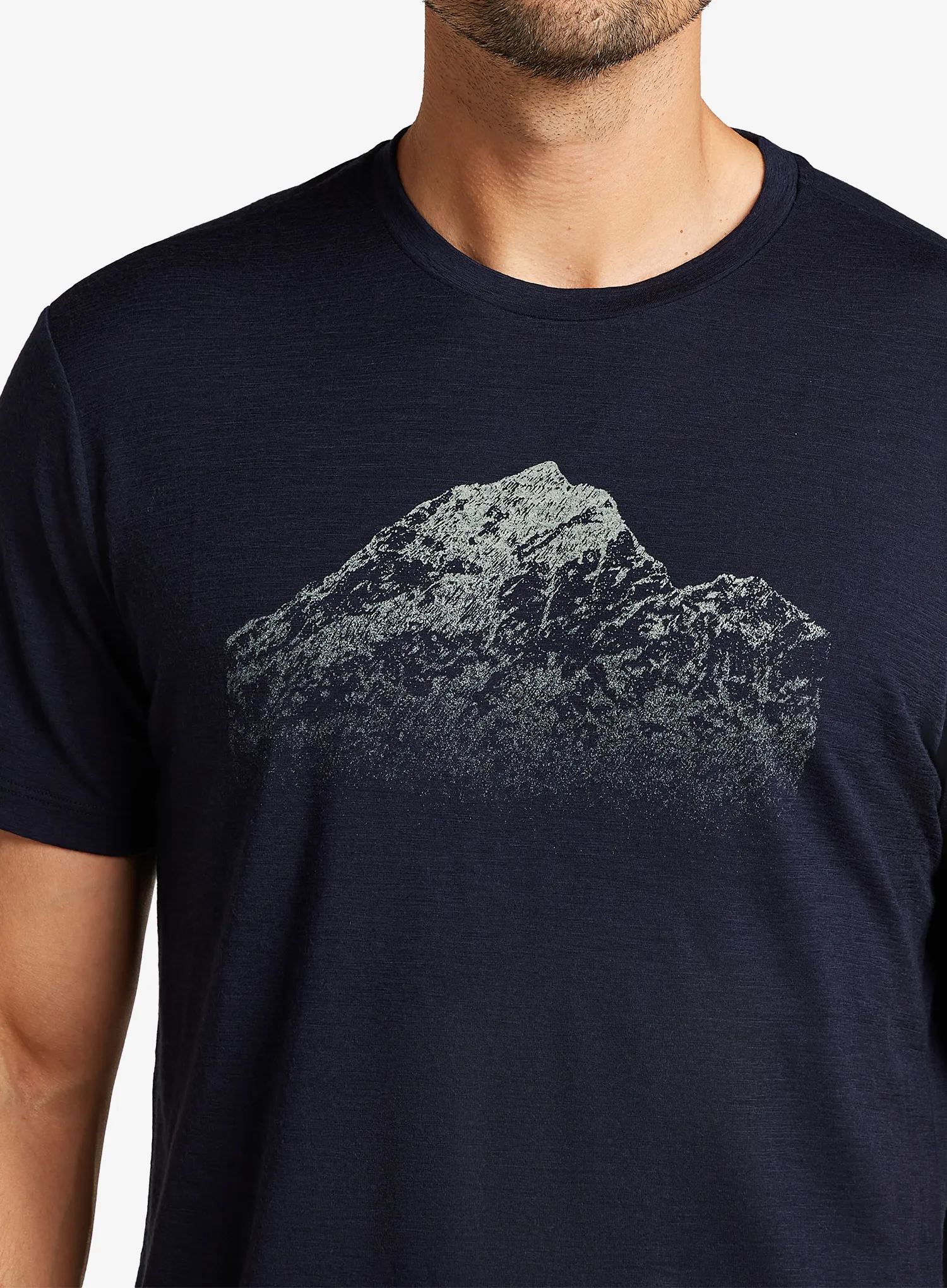 Tričko s potiskem Icebreaker Merino 150 Tech Lite SS T Rising Light - midnight navy