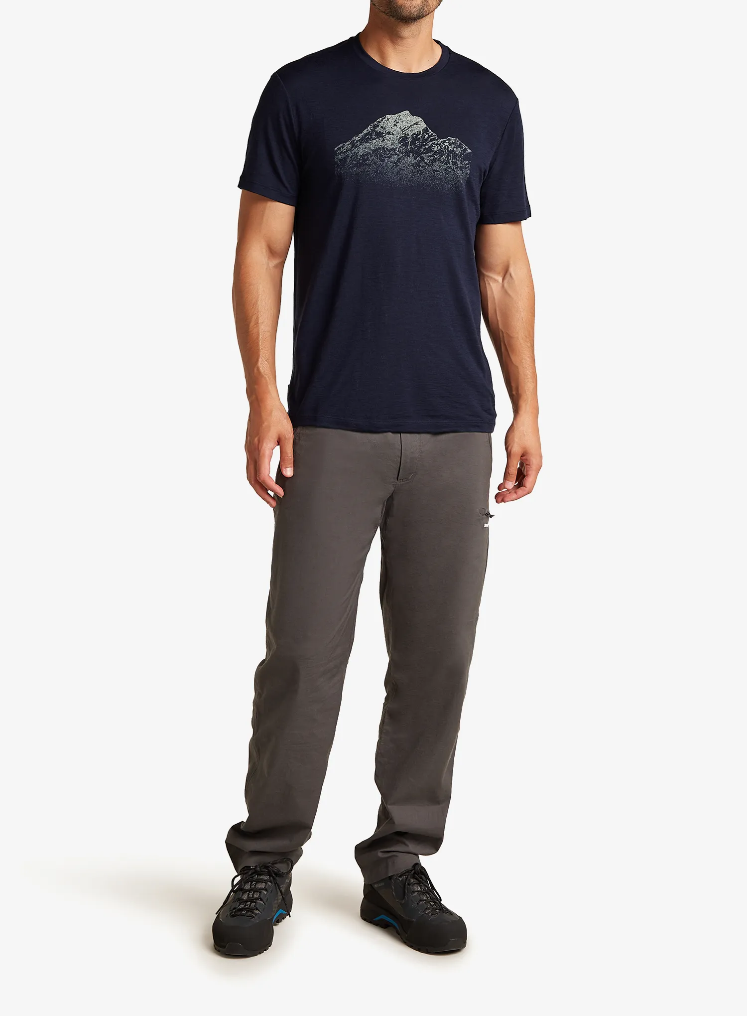 Tričko s potiskem Icebreaker Merino 150 Tech Lite SS T Rising Light - midnight navy