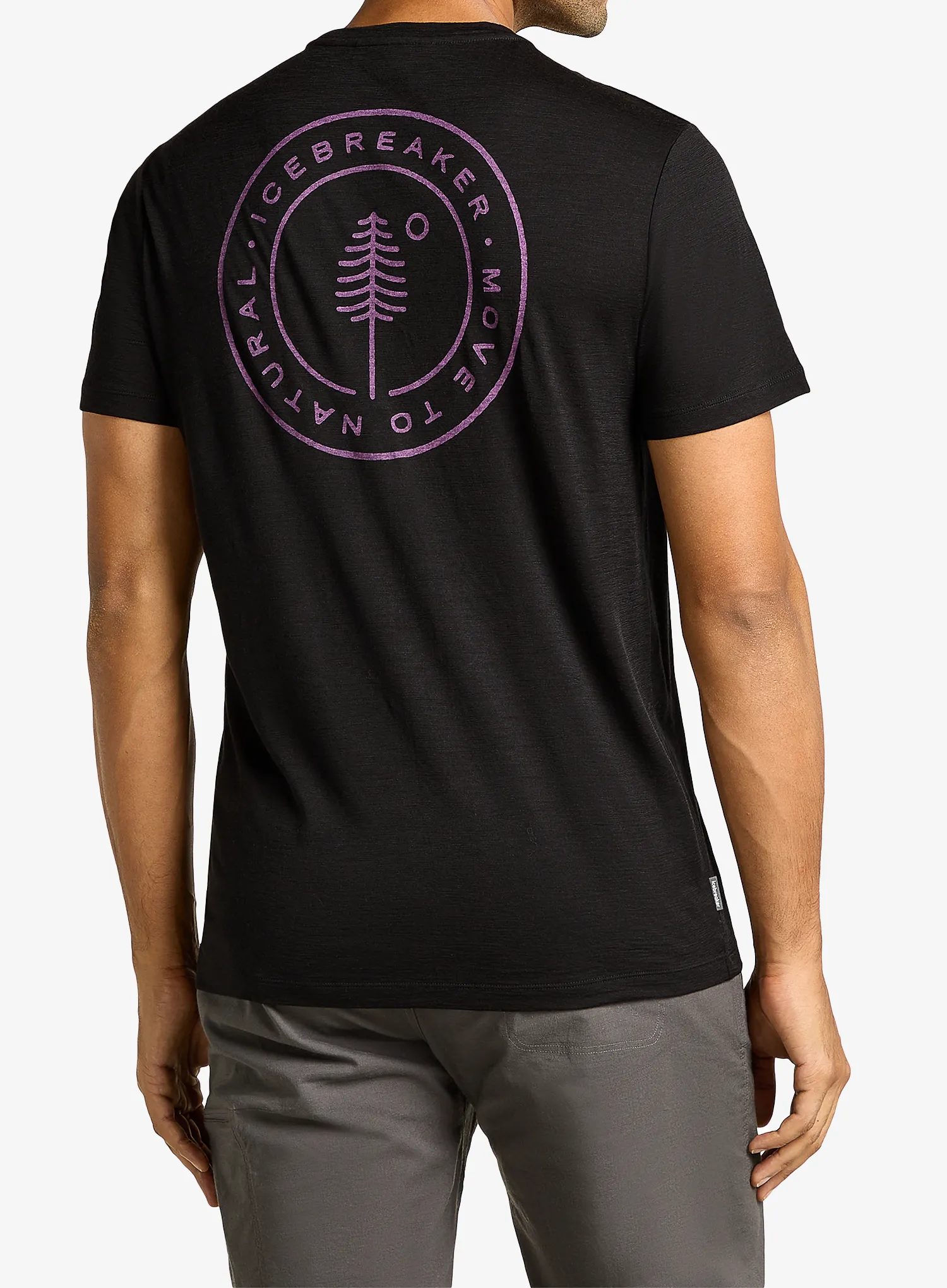Tričko s potiskem Icebreaker Merino 150 Tech Lite SS Tee Hike Naturally - black