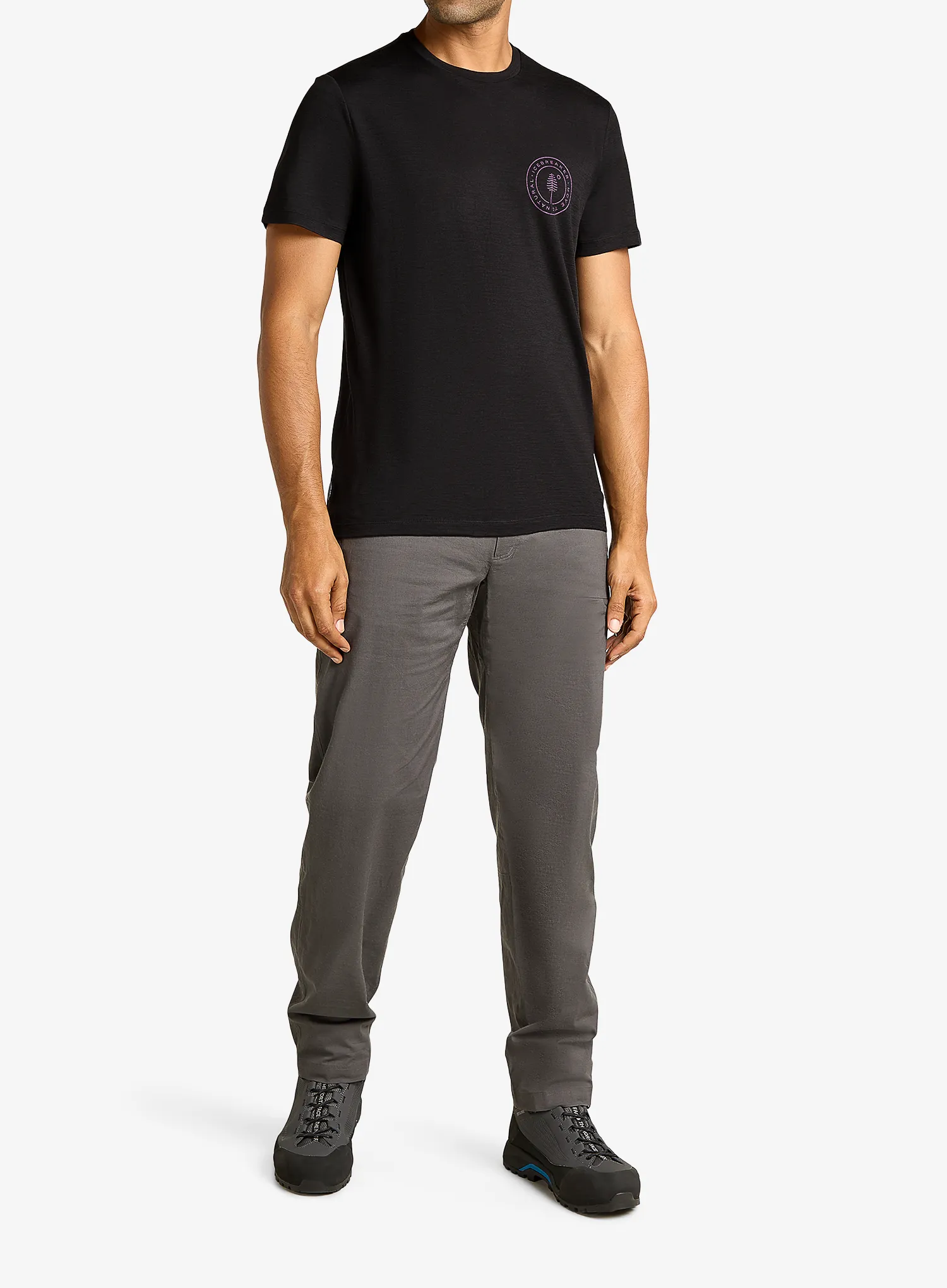 Tričko s potiskem Icebreaker Merino 150 Tech Lite SS Tee Hike Naturally - black