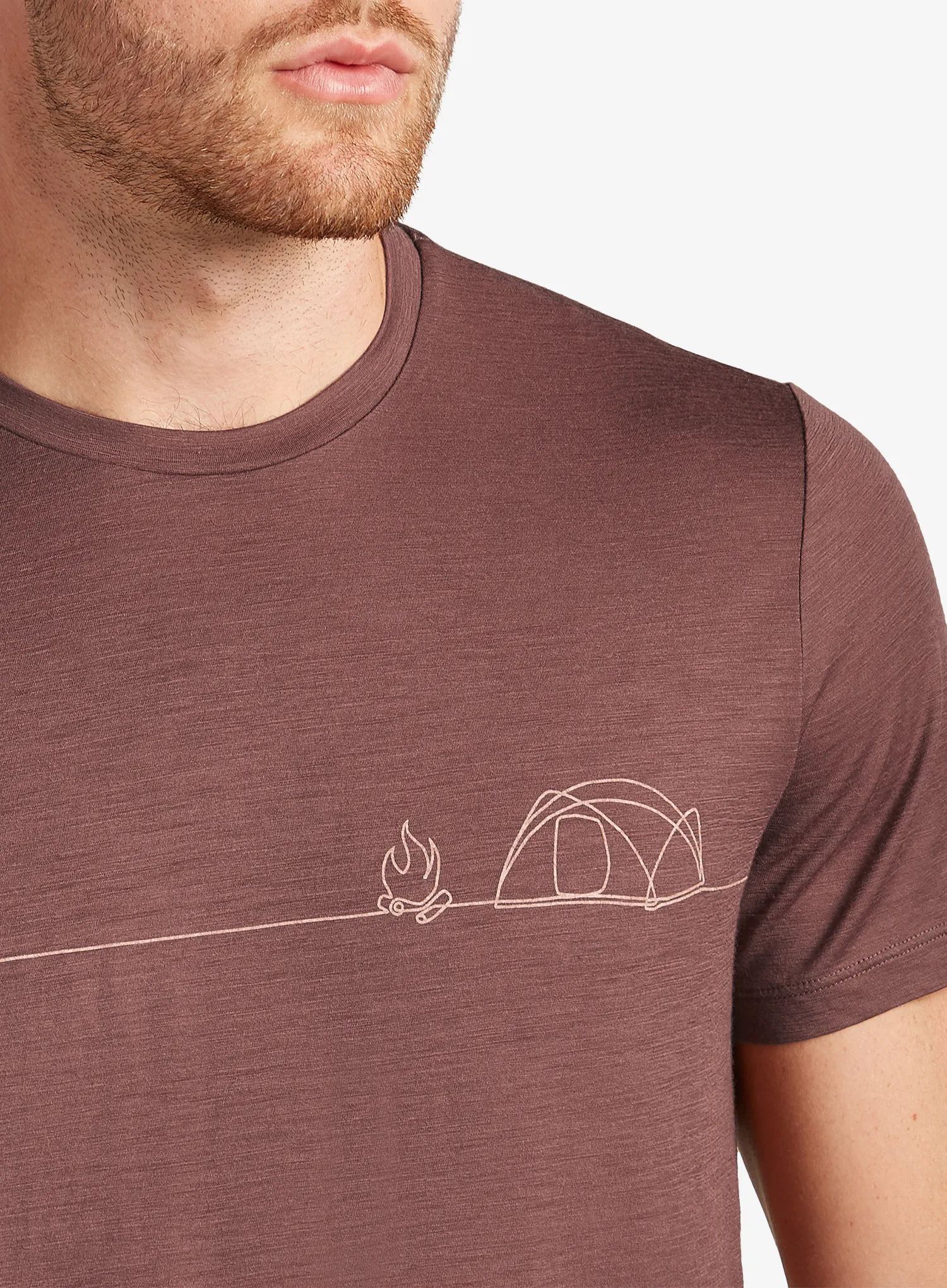 Merino triko Icebreaker Merino 150 Tech Lite SS Tee Single Line Camp - carob