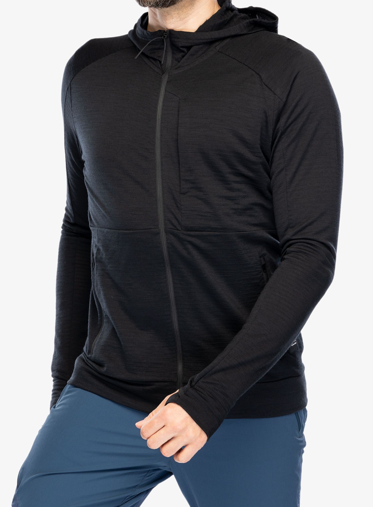 Mikina s kapucí Icebreaker Merino 200 Realfleece IB X TNF LS Zip Hoodie - black