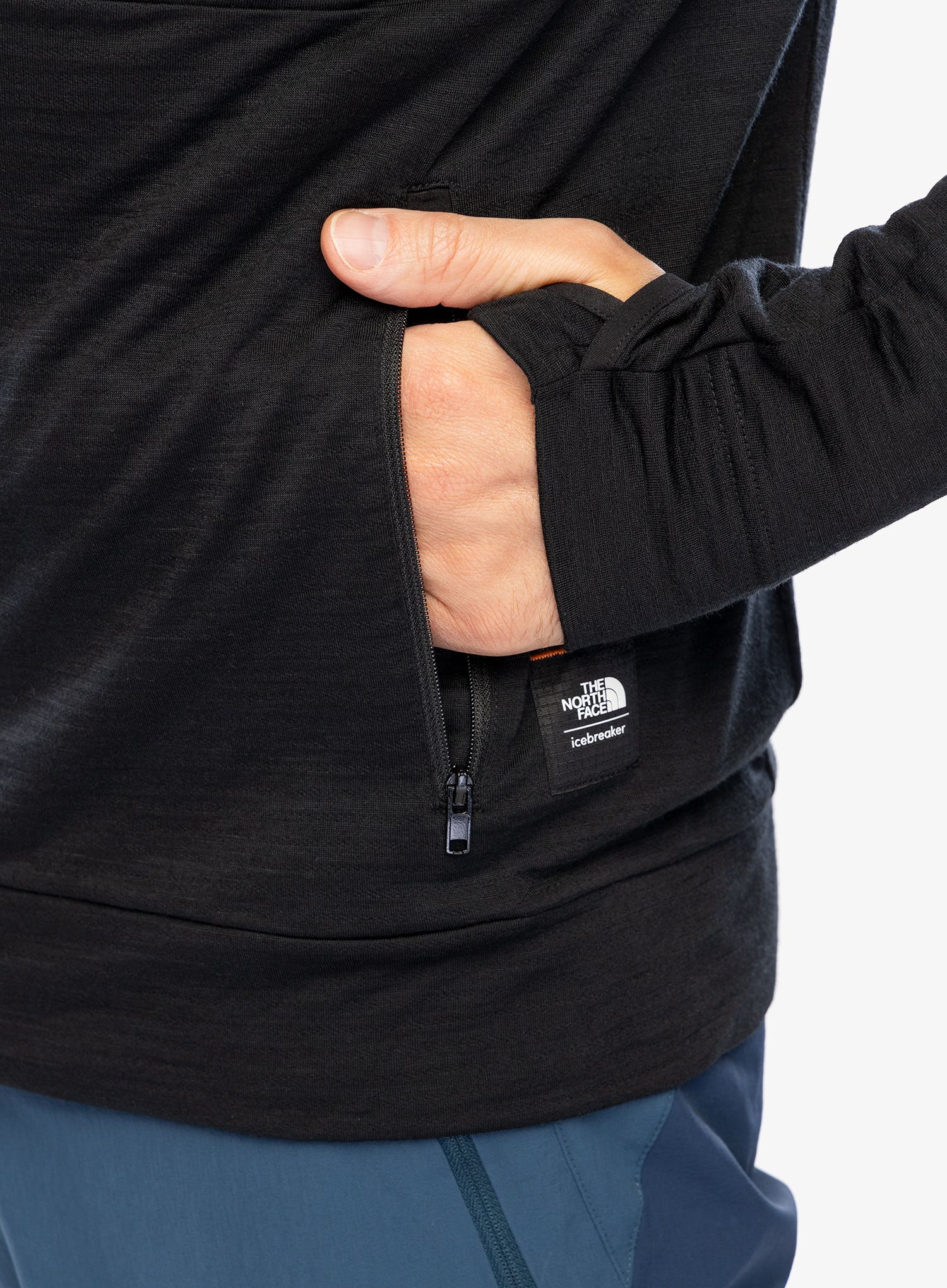 Mikina s kapucí Icebreaker Merino 200 Realfleece IB X TNF LS Zip Hoodie - black