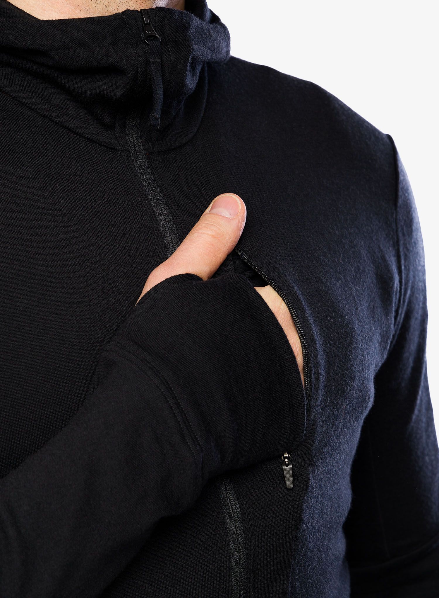 Mikina s kapucí Icebreaker Merino 260 Quantum IV LS Zip Hoodie - black