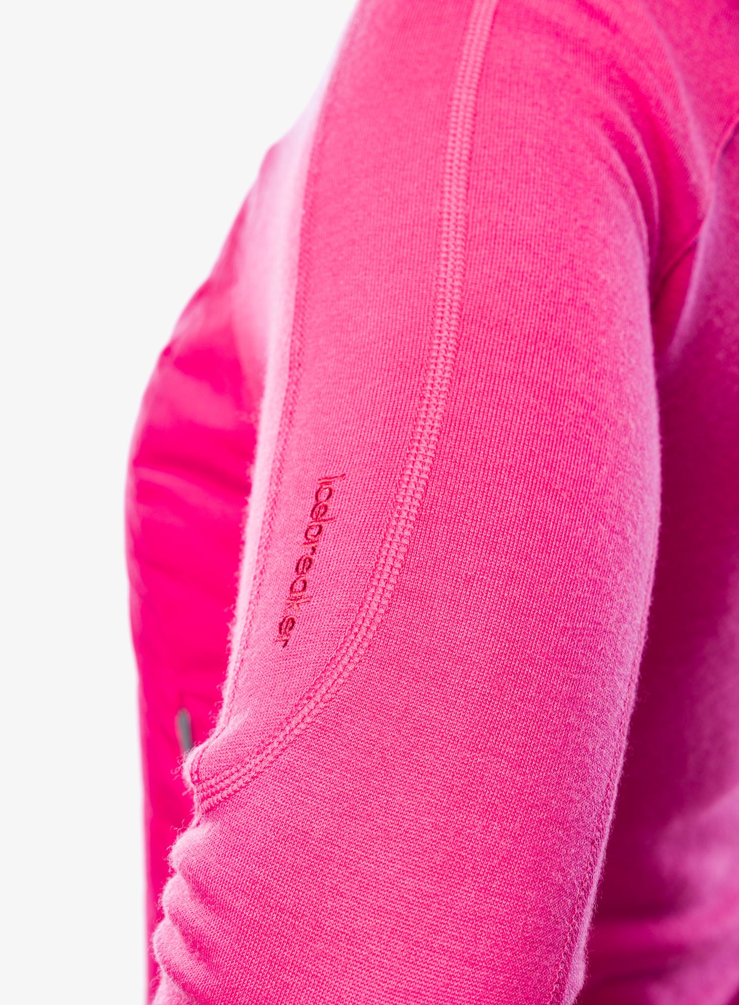 Hybridní bunda dámská Icebreaker Merino Quantum Hybrid LS Zip Hoodie - pink/tempo