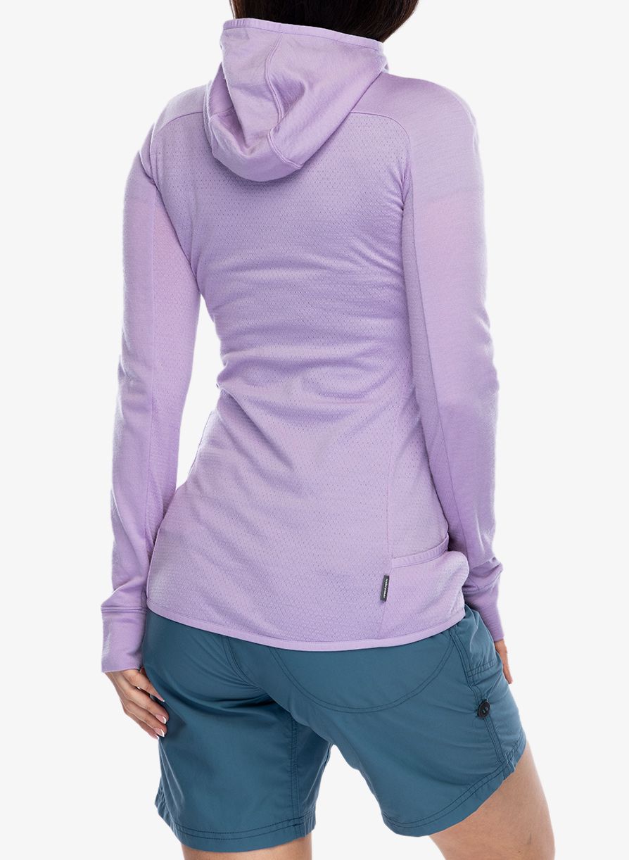 Dámská mikina Icebreaker Merino Quantum ZoneKnit LS Zip Hoodie - purple gaze