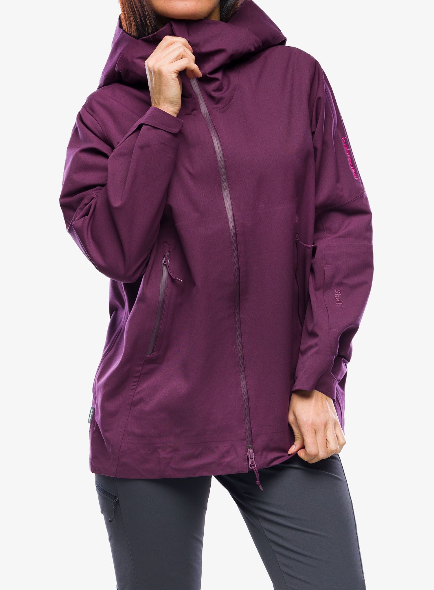 Softshellová bunda dámská Icebreaker Merino Shell+ Peak Hooded Jacket - nightshade