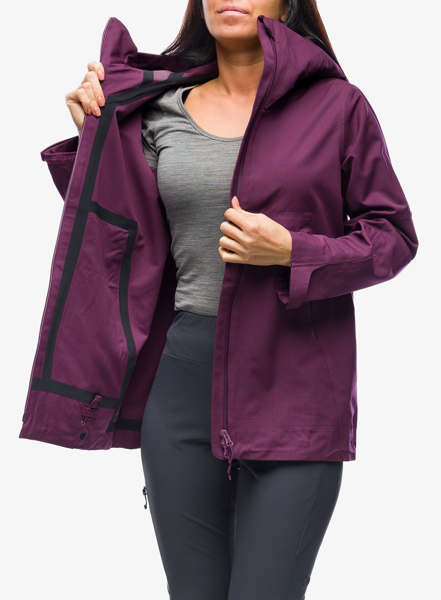 Softshellová bunda dámská Icebreaker Merino Shell+ Peak Hooded Jacket - nightshade