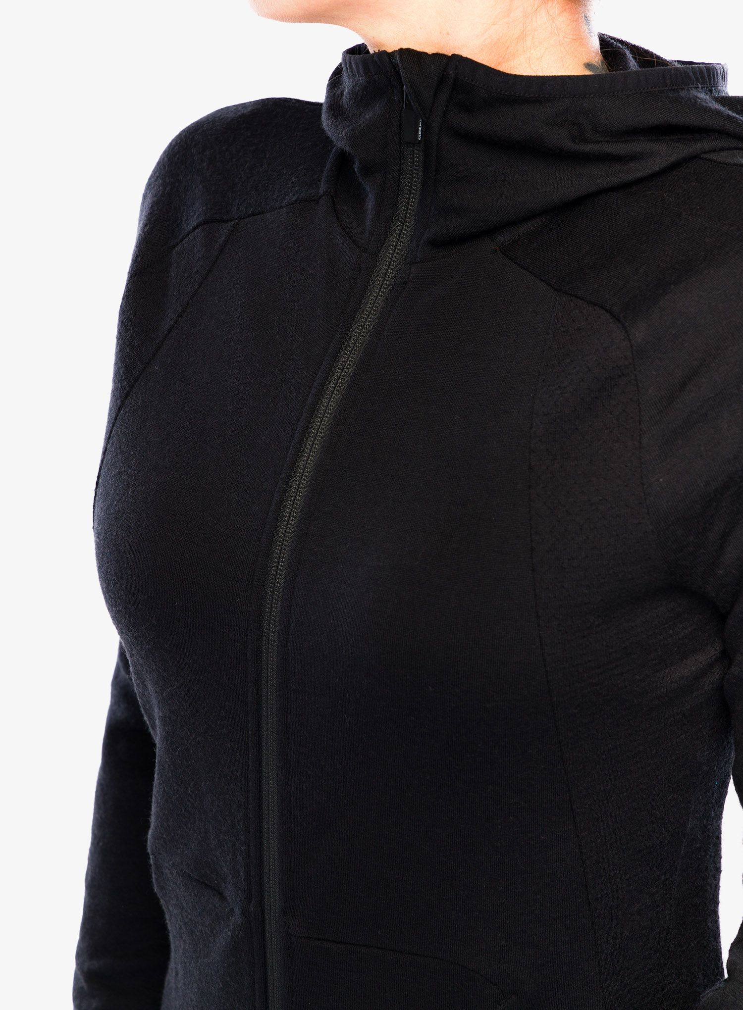 Dámská mikina Icebreaker ZoneKnit LS Zip Hoodie - black
