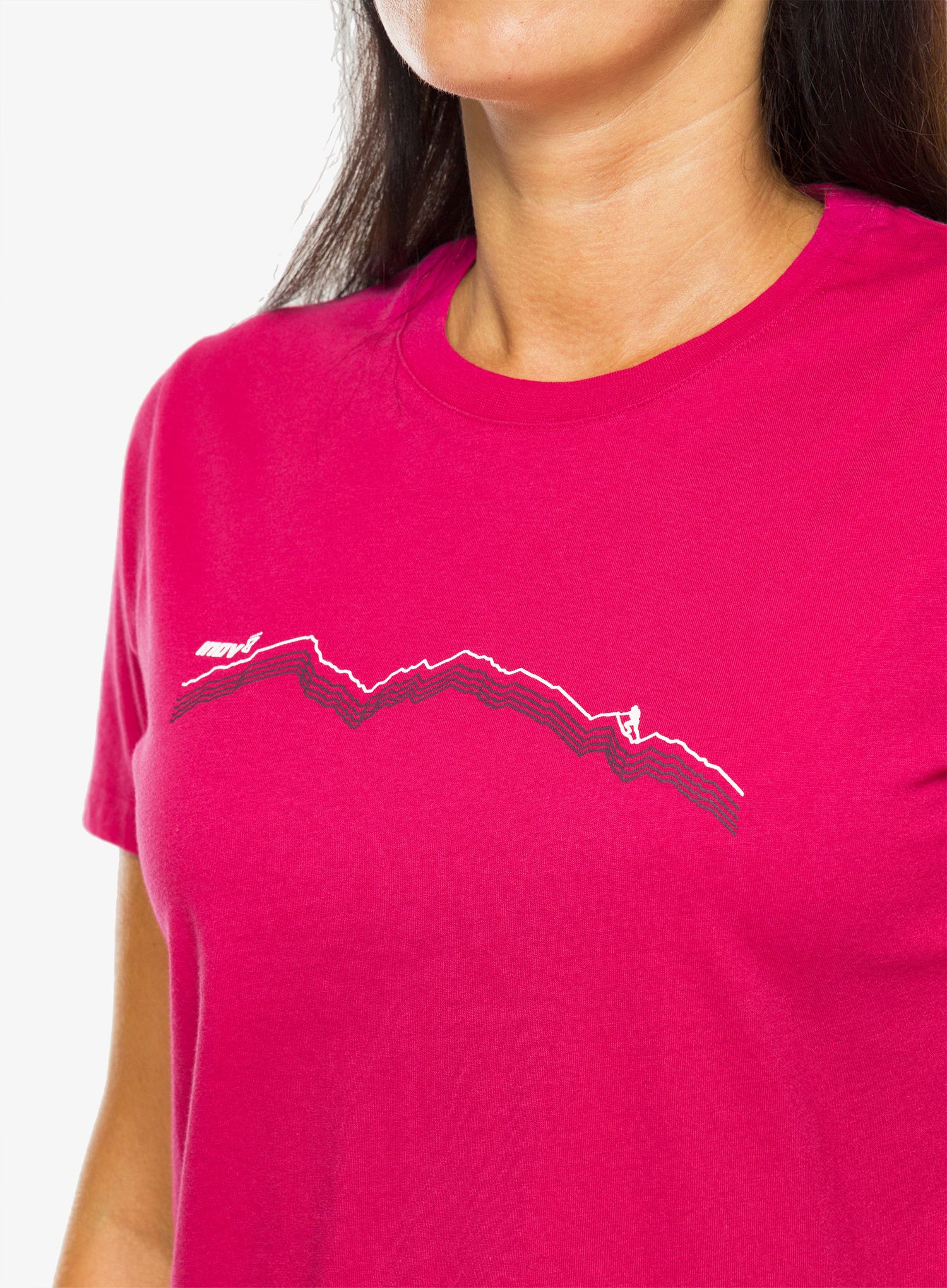 Bavlněné tričko dámské Inov-8 Graphic Tee SS Ridge - pink