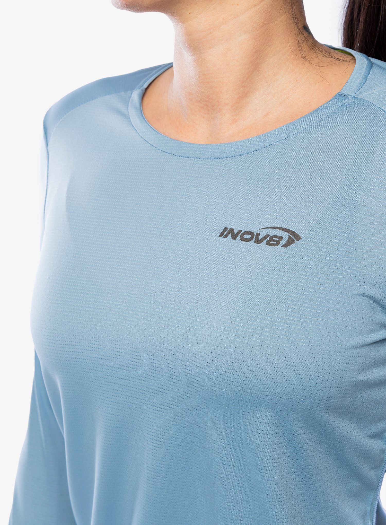 Mikina na běhání dámská Inov-8 Performance Long Sleeve - blue grey/slate