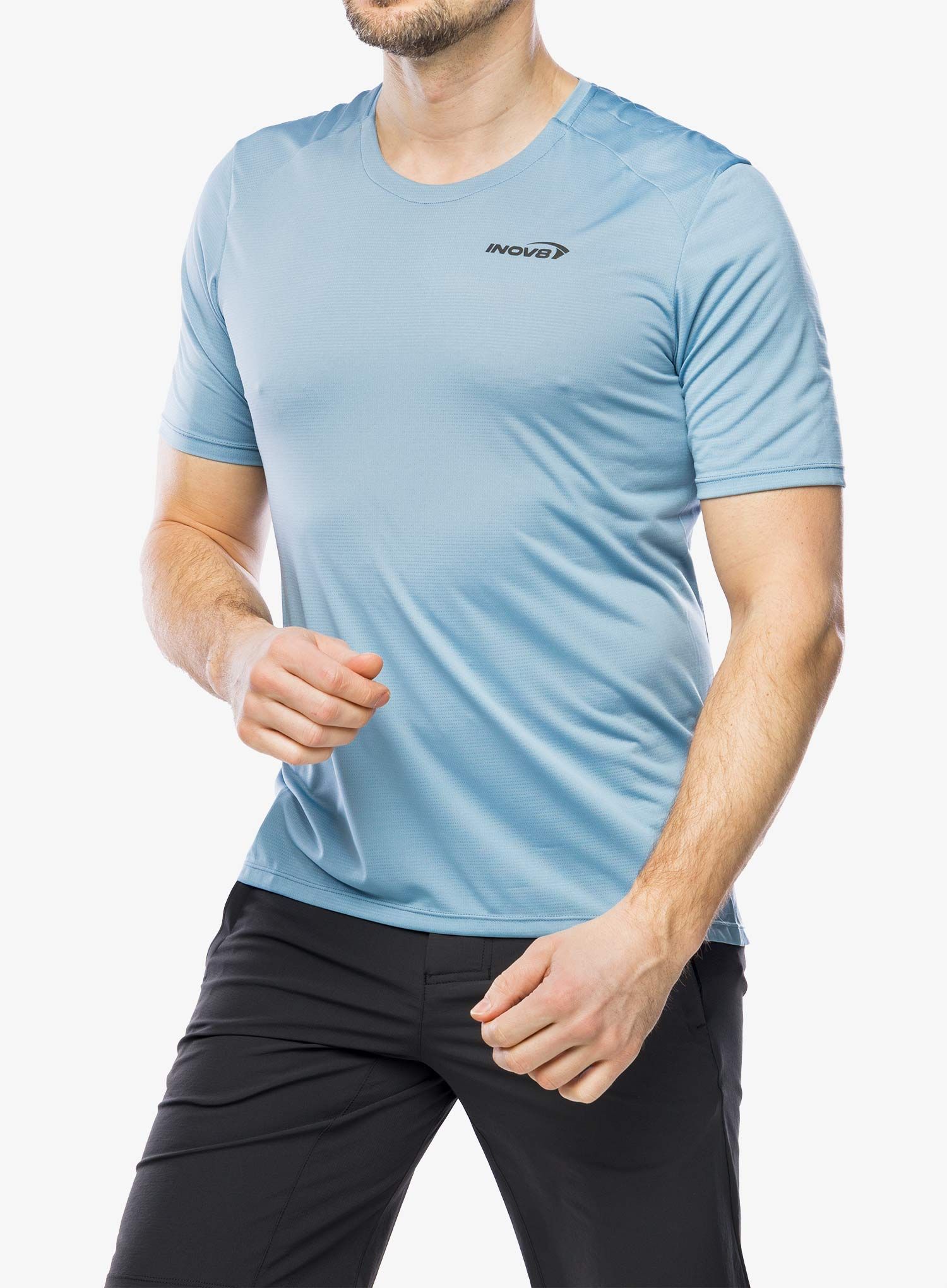Běžecké triko Inov-8 Performance Short Sleeve - blue grey/slate
