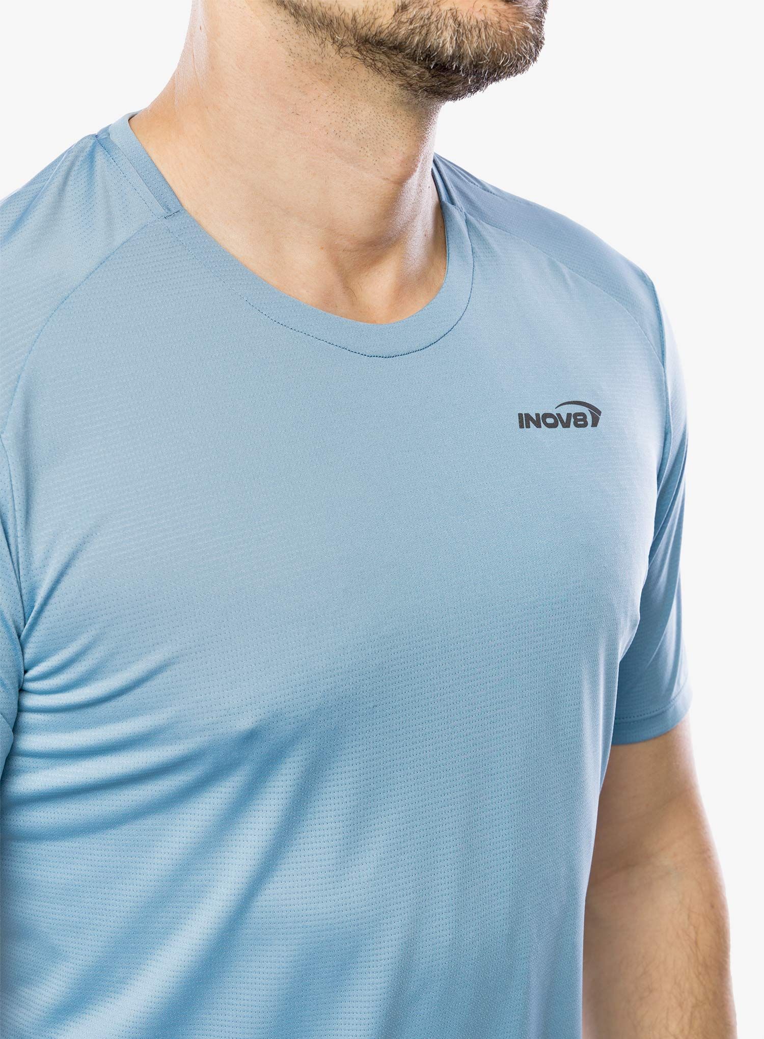 Běžecké triko Inov-8 Performance Short Sleeve - blue grey/slate