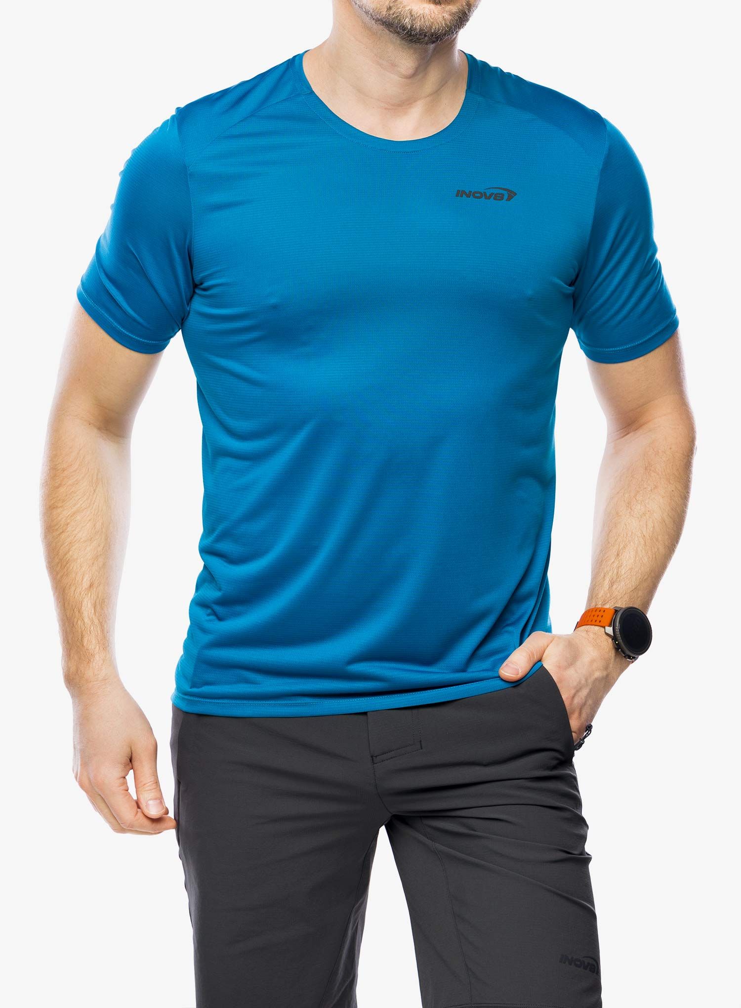 Sportovní tričko Inov-8 Performance Short Sleeve - blue/navy