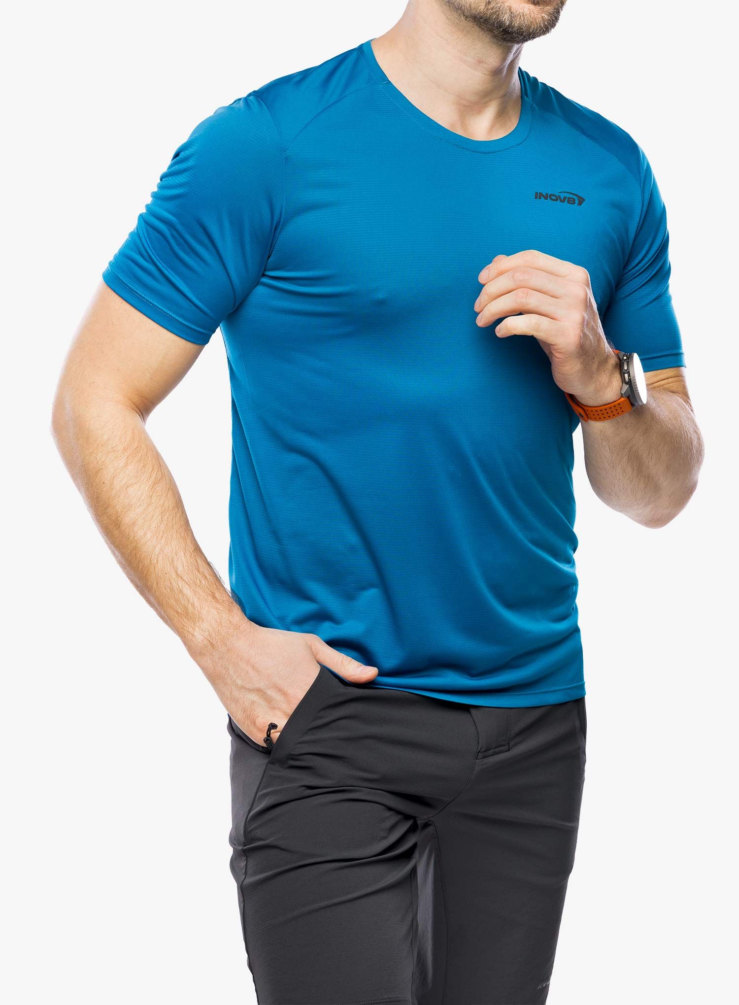 Sportovní tričko Inov-8 Performance Short Sleeve - blue/navy