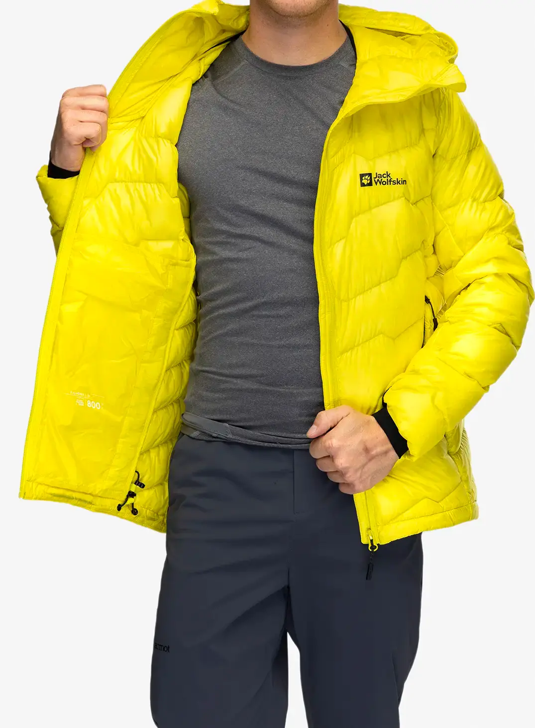 Péřová bunda Jack Wolfskin Alpspitze Down Hoody - firefly
