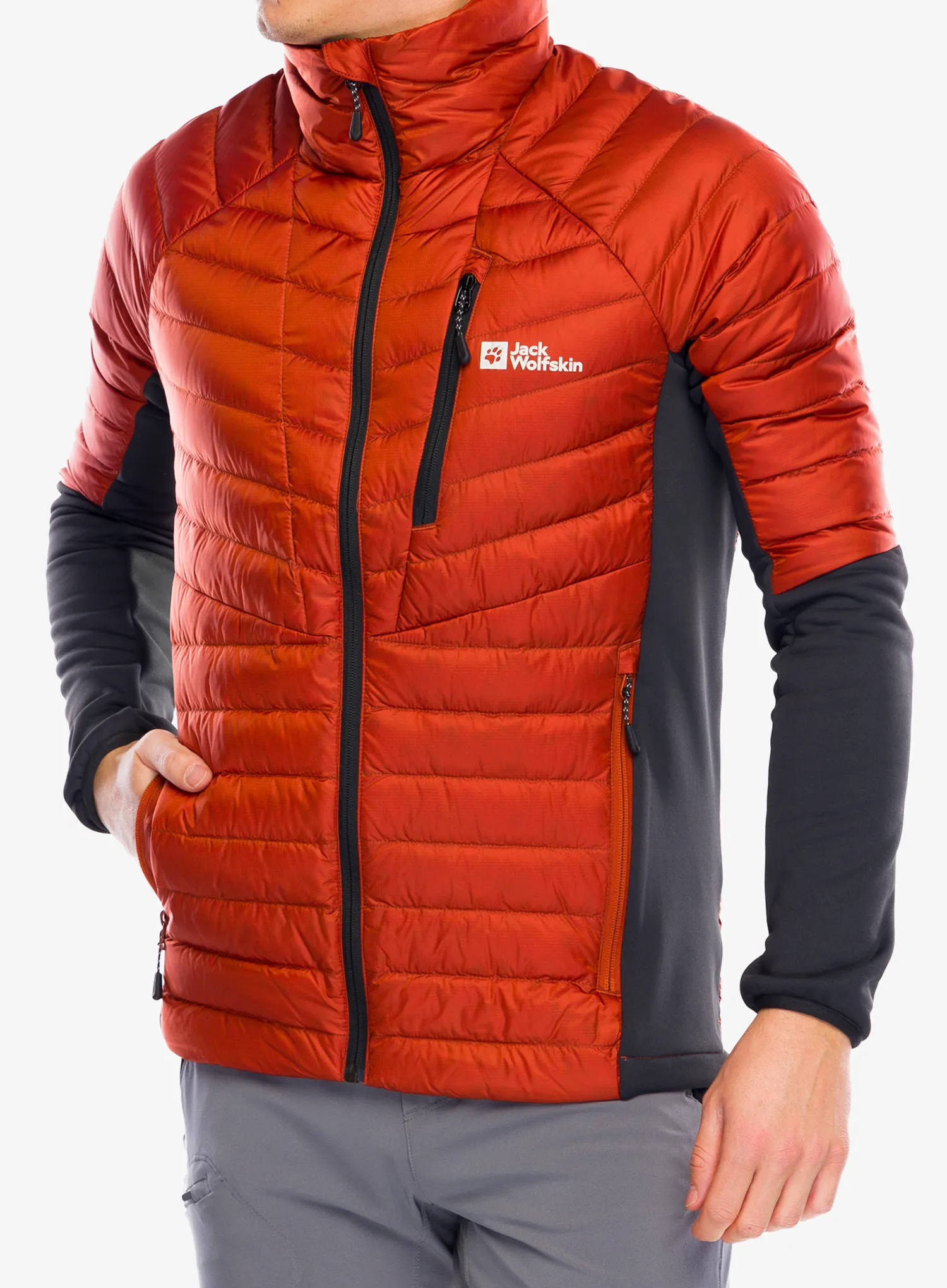 Hybridní bunda Jack Wolfskin Nebelhorn Down Hybrid - carmine