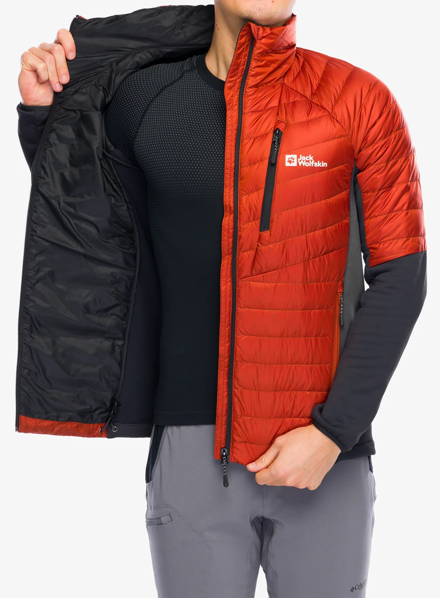 Hybridní bunda Jack Wolfskin Nebelhorn Down Hybrid - carmine