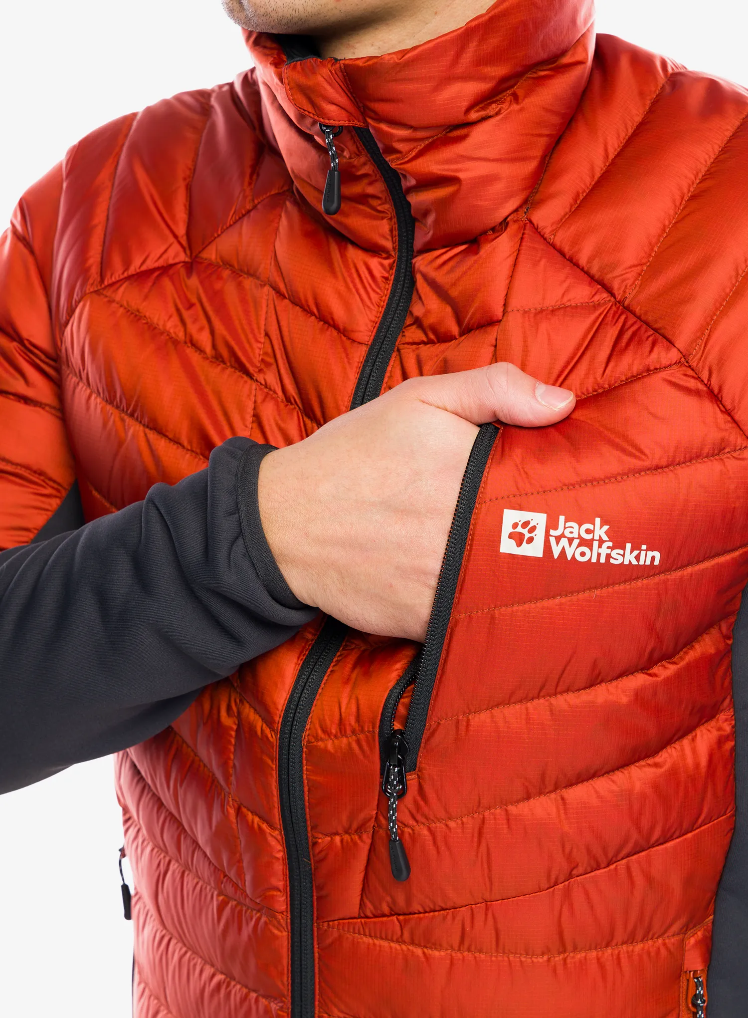 Hybridní bunda Jack Wolfskin Nebelhorn Down Hybrid - carmine