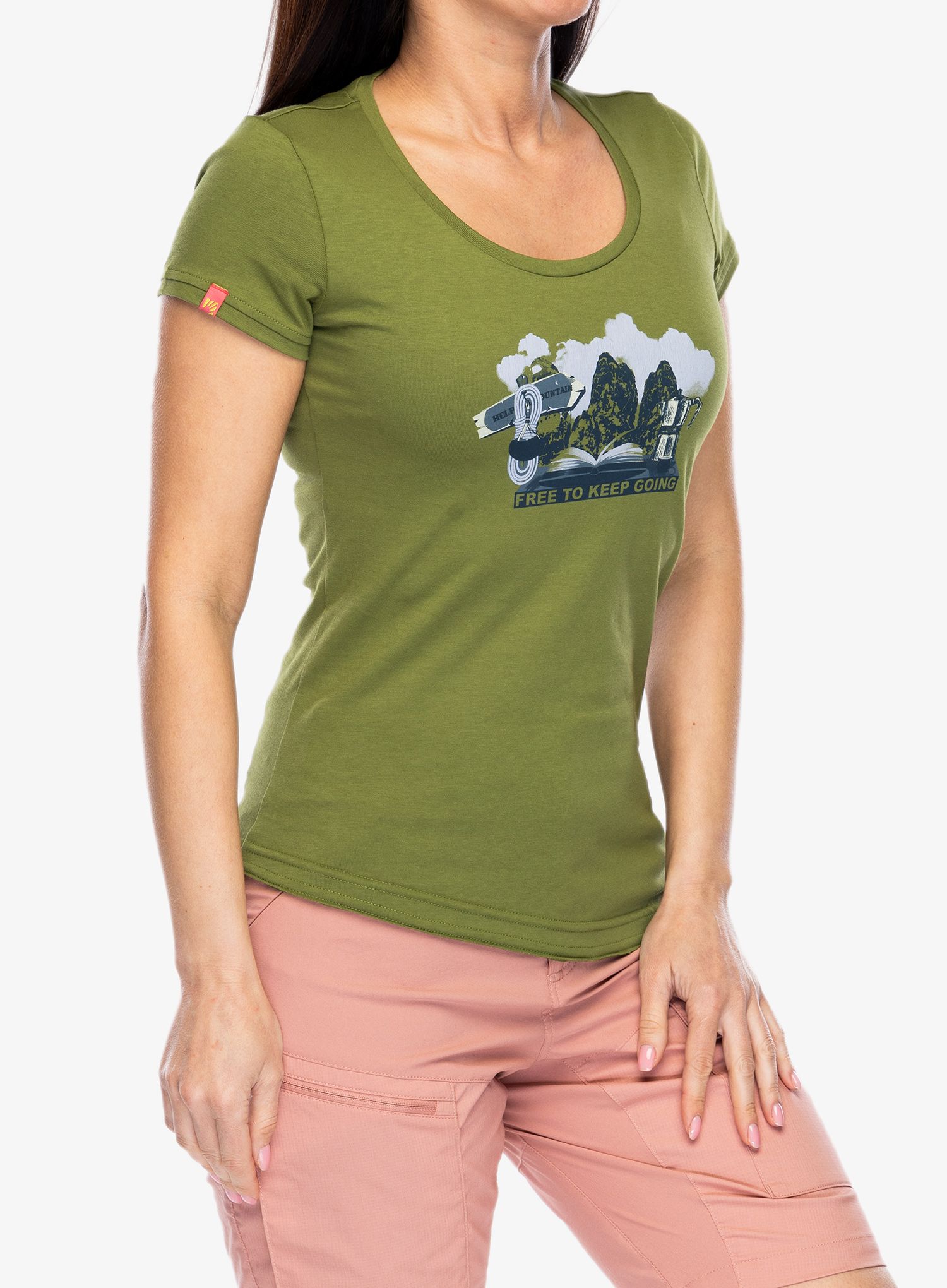 Bavlněné tričko dámské Karpos Anemone Evo T-Shirt - cedar green