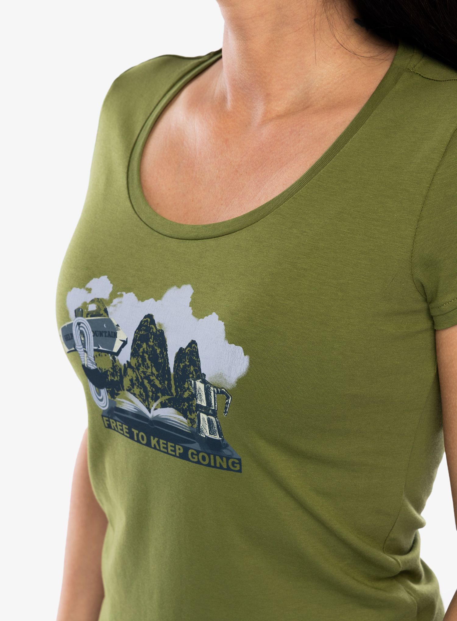 Bavlněné tričko dámské Karpos Anemone Evo T-Shirt - cedar green