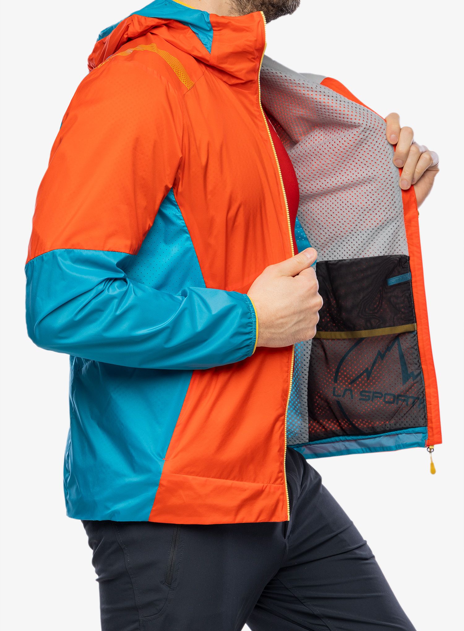 Bunda La Sportiva Across Lite Jacket - cherry tomato/tropic blue