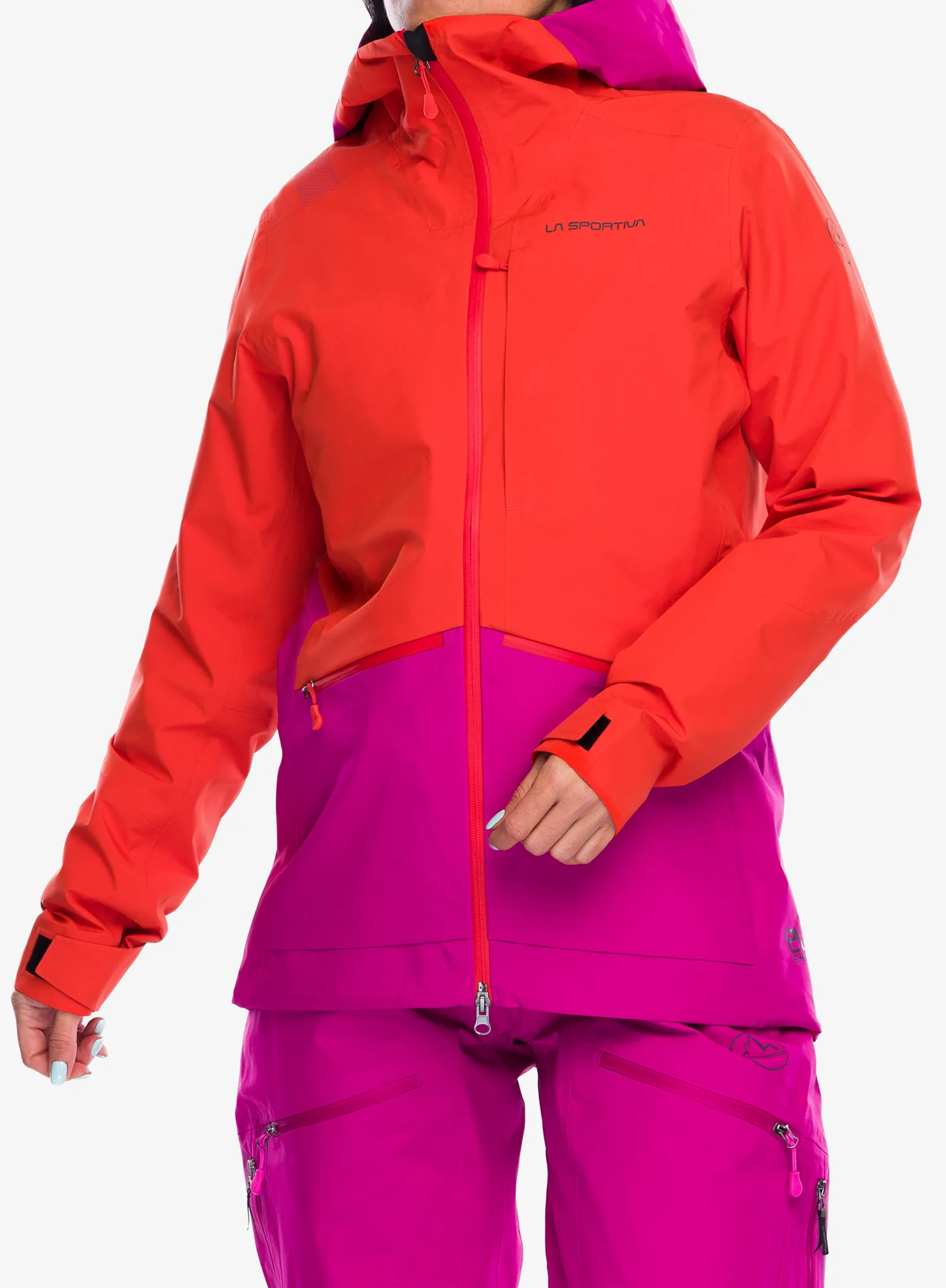 Dámská nepromokavá bunda s membránou La Sportiva Chaser Evo Shell Jkt - cherry tomato/springtime