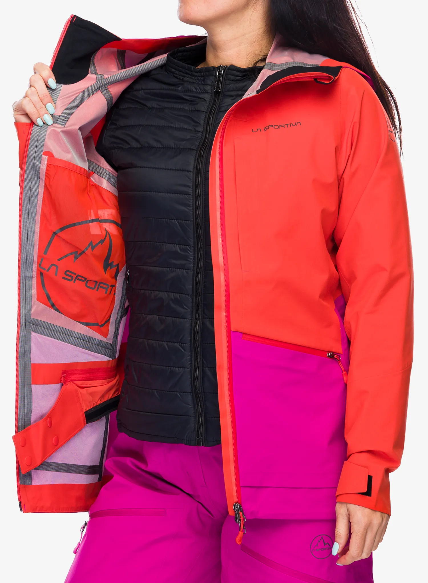 Dámská nepromokavá bunda s membránou La Sportiva Chaser Evo Shell Jkt - cherry tomato/springtime