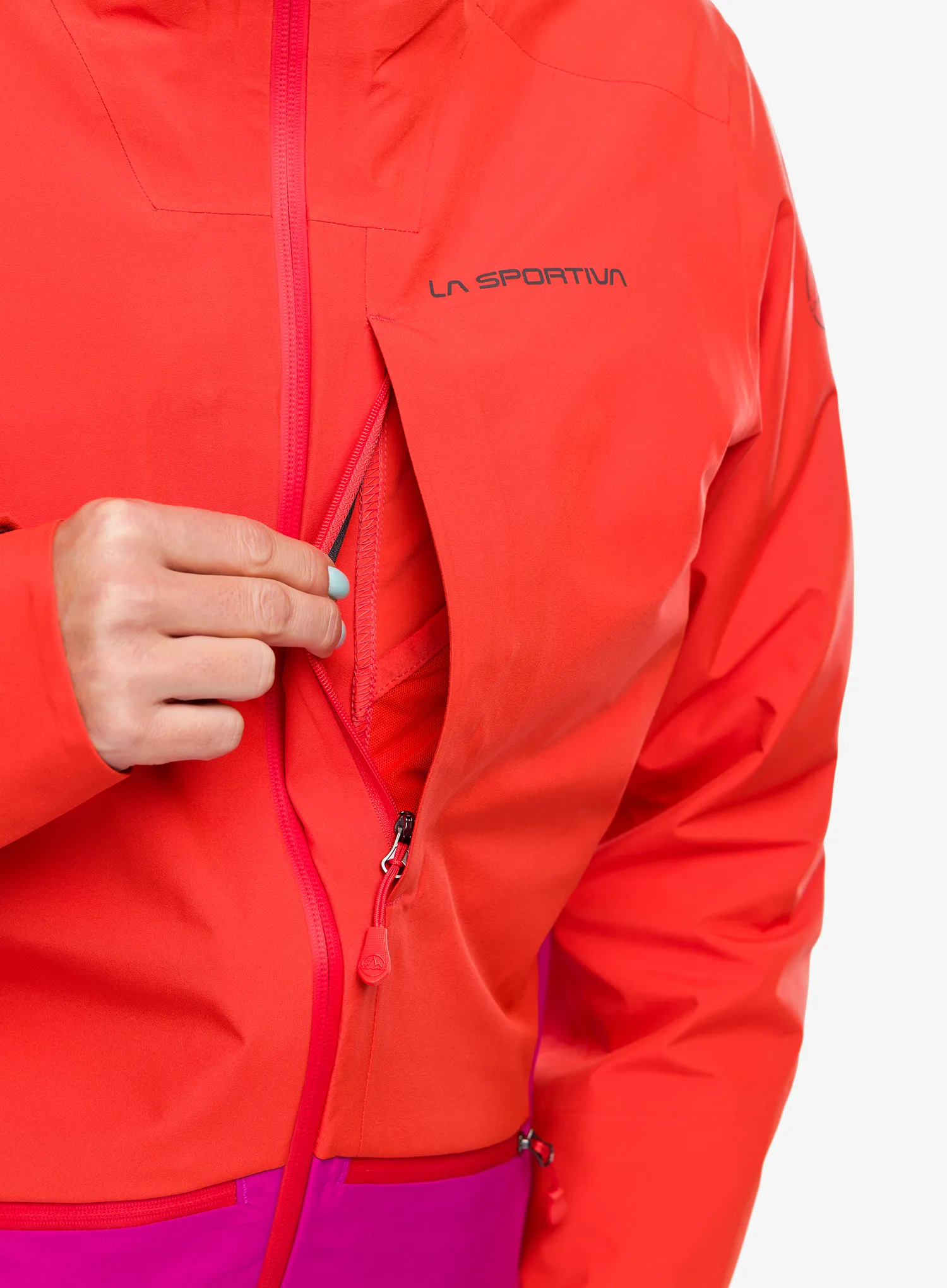 Dámská nepromokavá bunda s membránou La Sportiva Chaser Evo Shell Jkt - cherry tomato/springtime