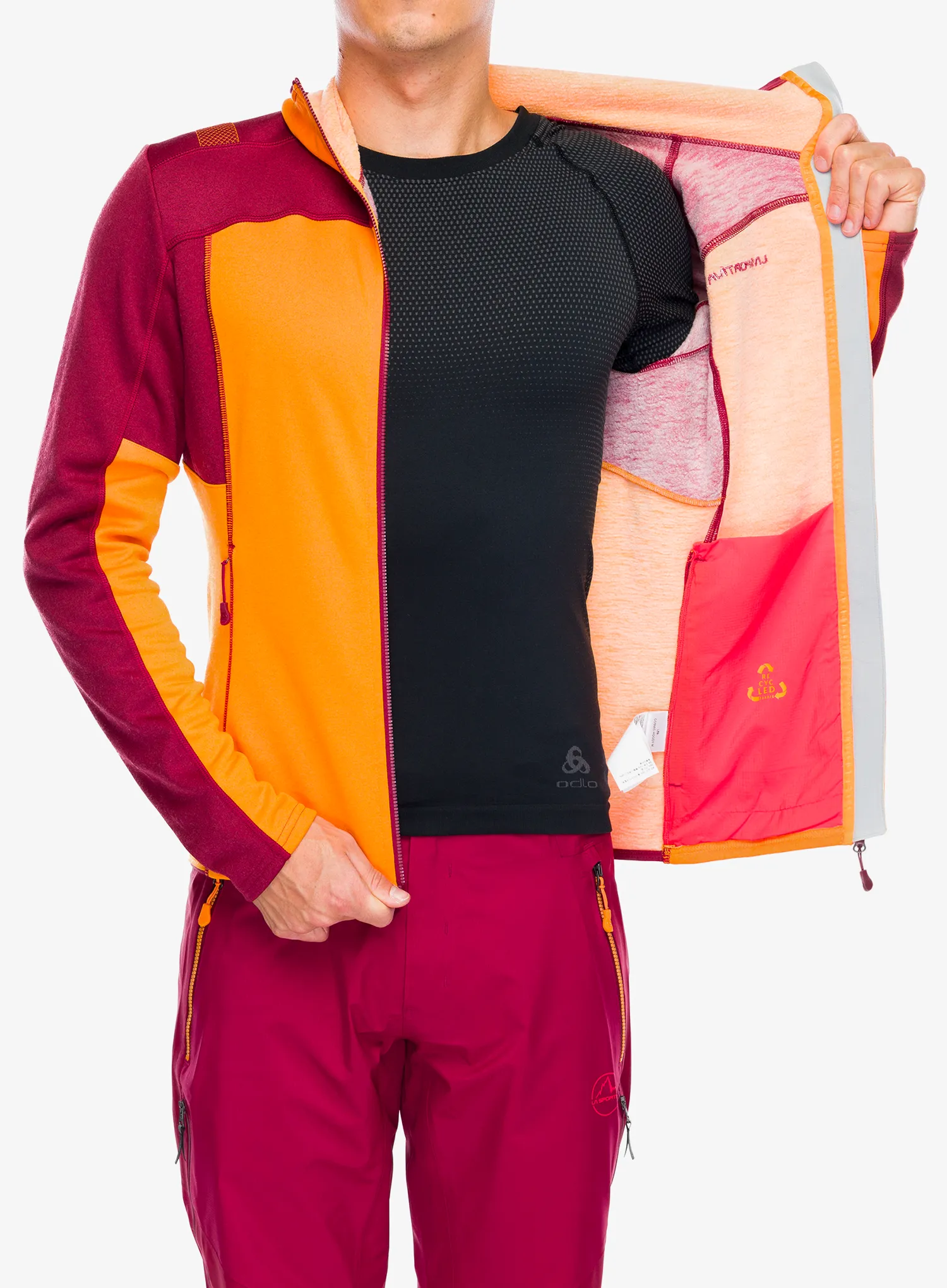 Mikina s kapucí La Sportiva Cosmic Hoody - papaya/sangria