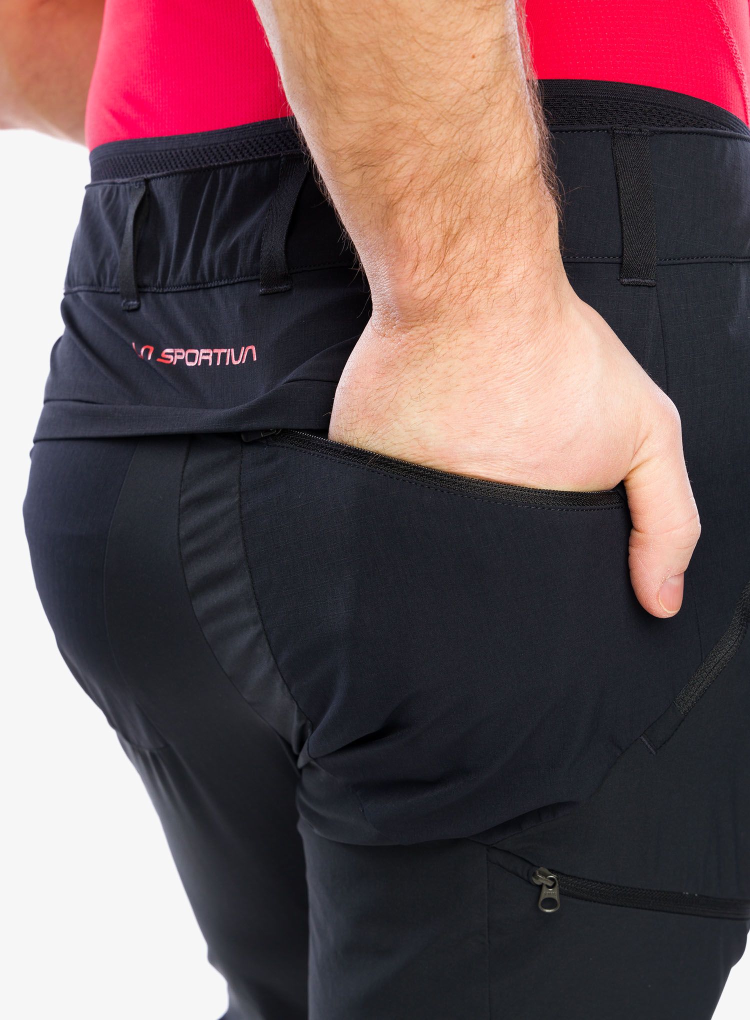Trekové kalhoty La Sportiva Monument Pant - black/cherry tomato