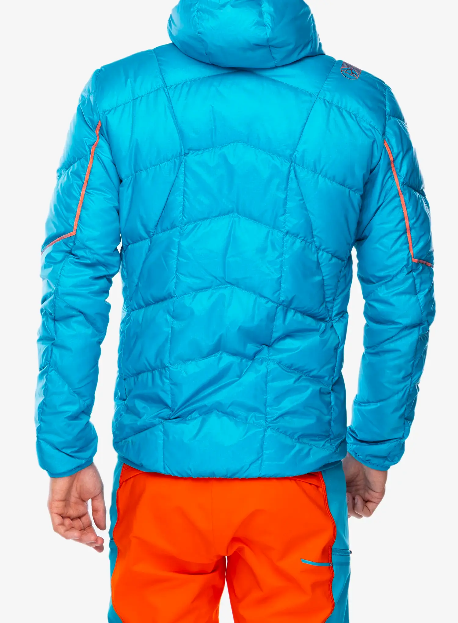 Péřová bunda La Sportiva Pinnacle Down Jkt - tropic blue/cherry tomato