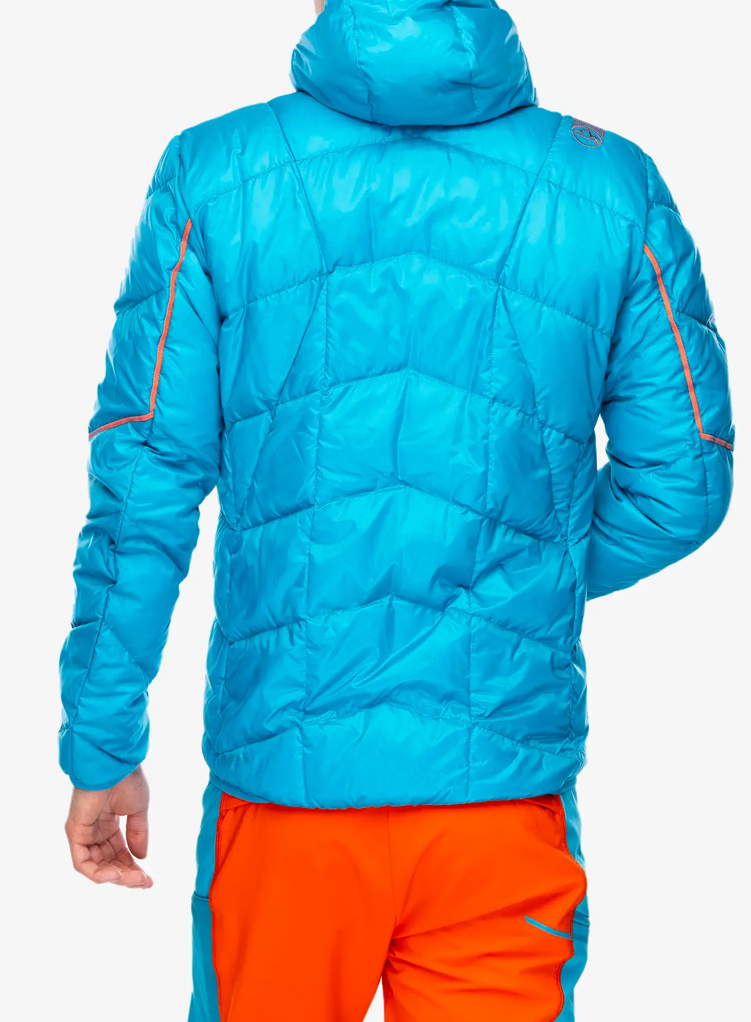 Péřová bunda La Sportiva Pinnacle Down Jkt - tropic blue/cherry tomato