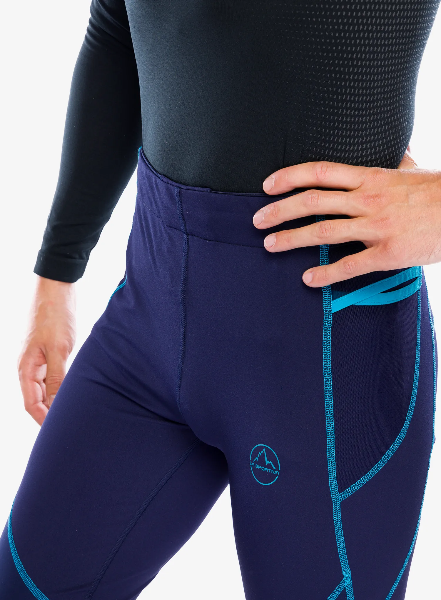 Legíny na běhání La Sportiva Primal Pant - deep sea/tropic blue