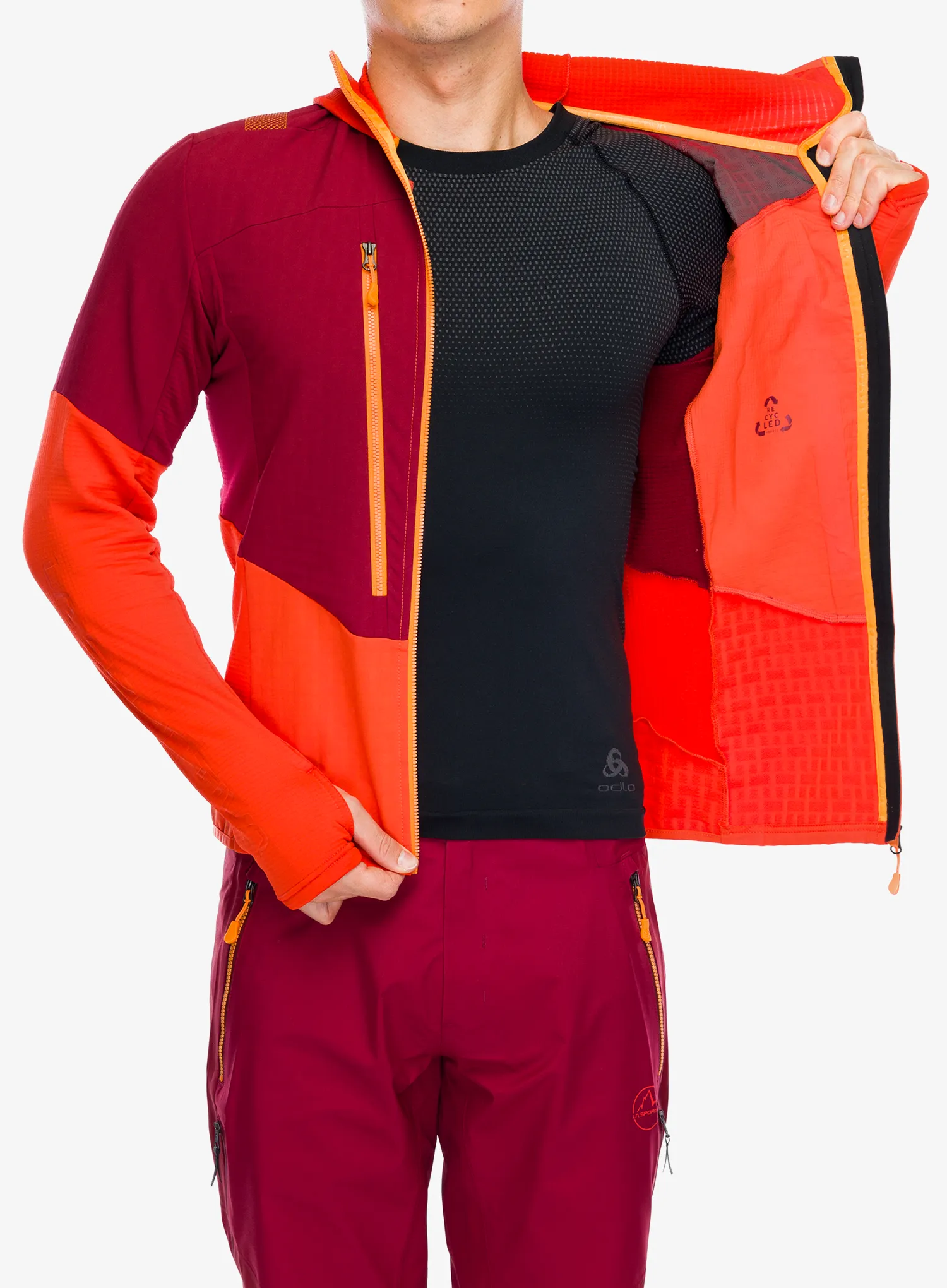 Mikina s kapucí La Sportiva Session Tech Hoody - cherry tomato/sangria