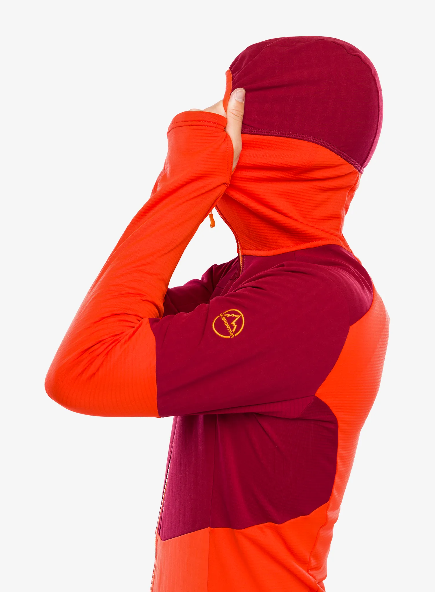 Mikina s kapucí La Sportiva Session Tech Hoody - cherry tomato/sangria