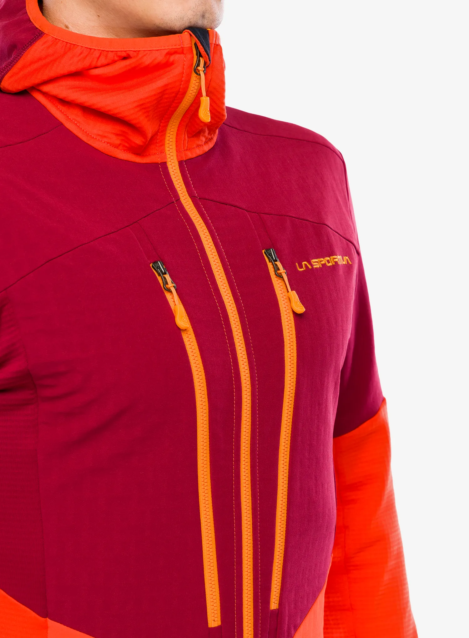Mikina s kapucí La Sportiva Session Tech Hoody - cherry tomato/sangria
