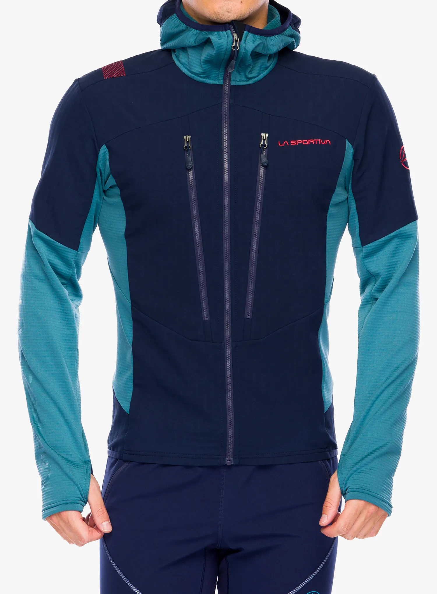 Mikina s kapucí La Sportiva Session Tech Hoody - deep sea/hurricane