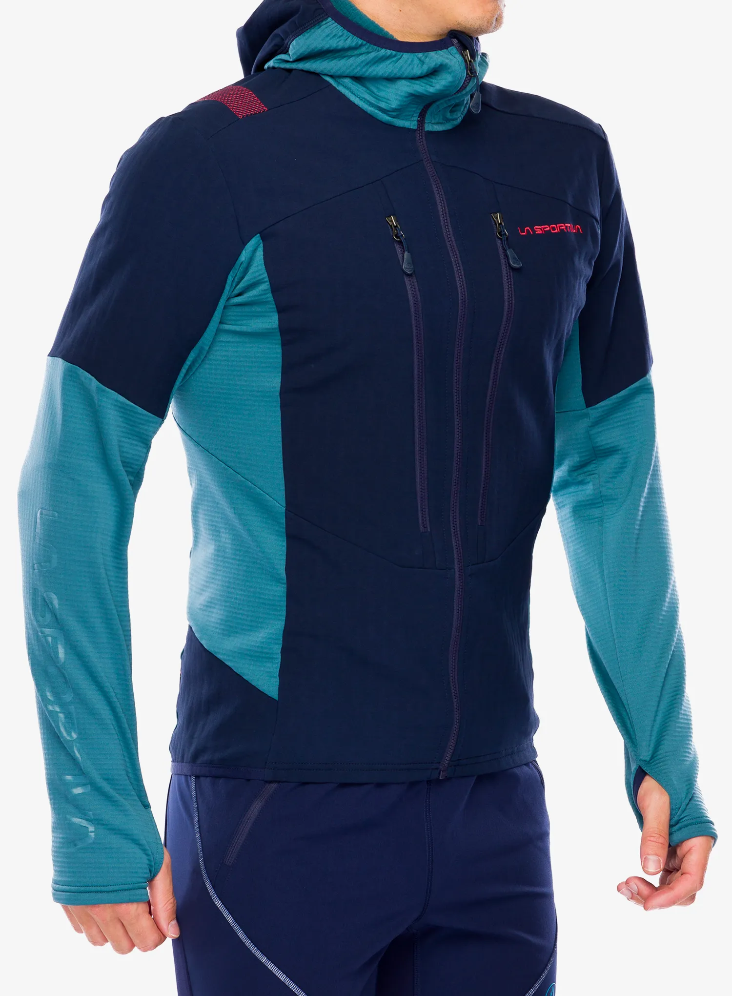 Mikina s kapucí La Sportiva Session Tech Hoody - deep sea/hurricane