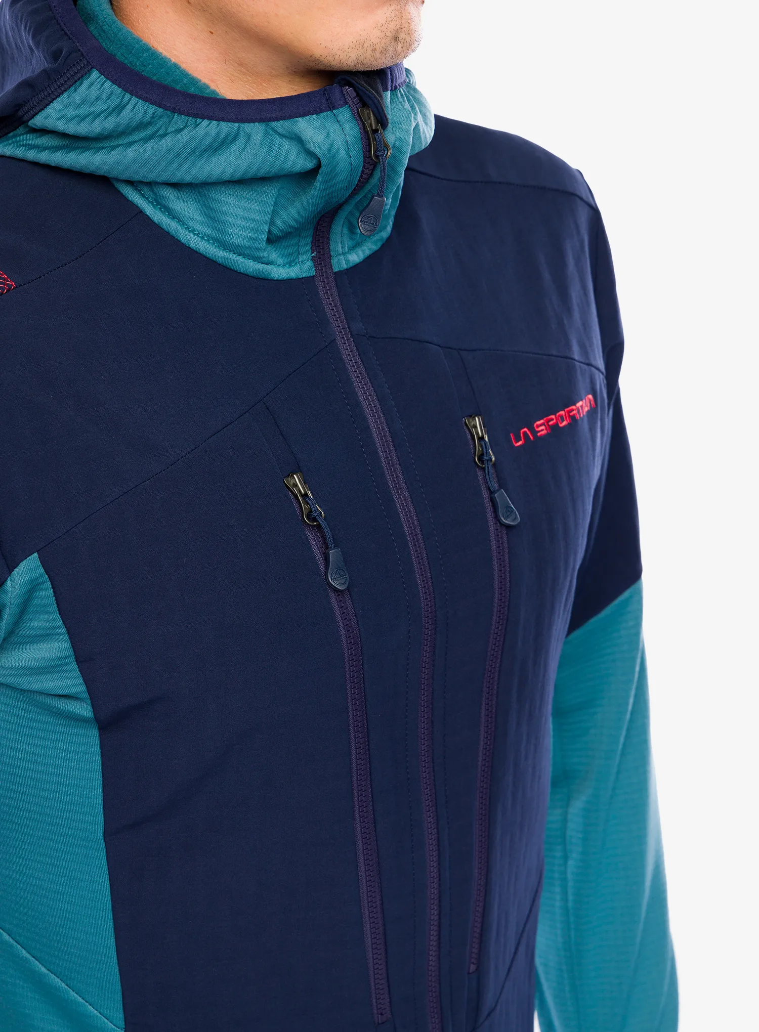Mikina s kapucí La Sportiva Session Tech Hoody - deep sea/hurricane