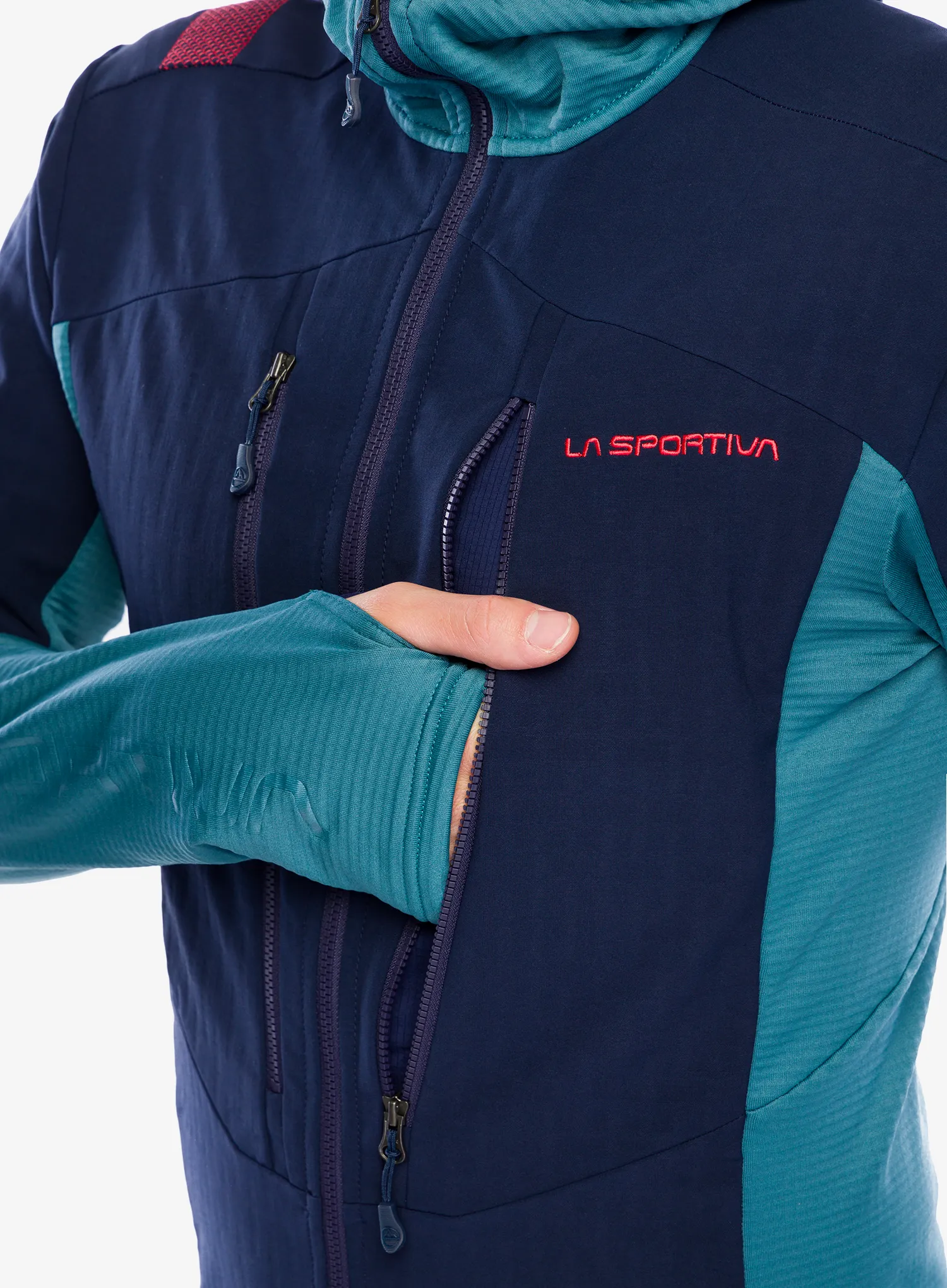 Mikina s kapucí La Sportiva Session Tech Hoody - deep sea/hurricane