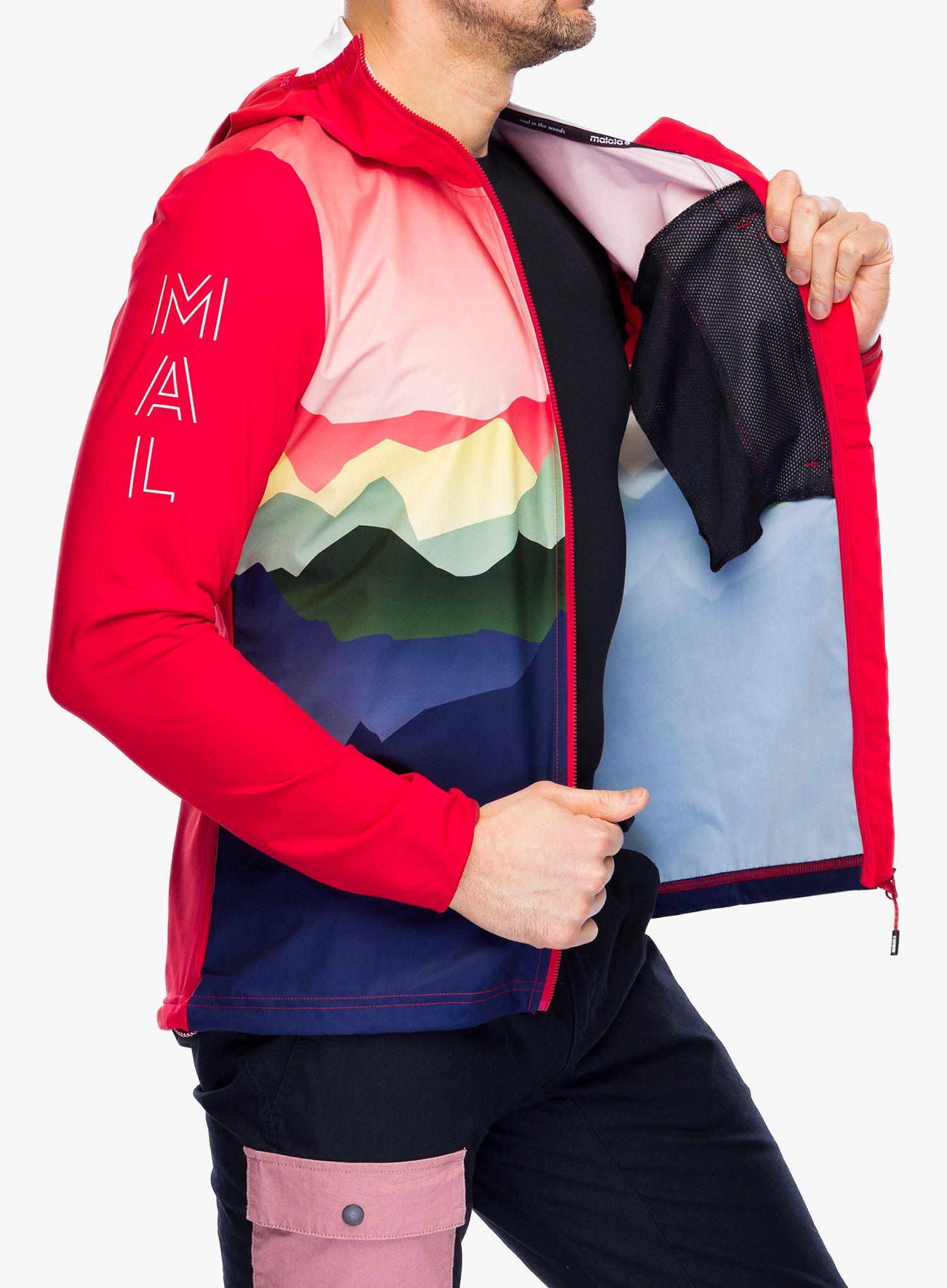 Bunda Maloja Beifuss Printed - fire red mtn range