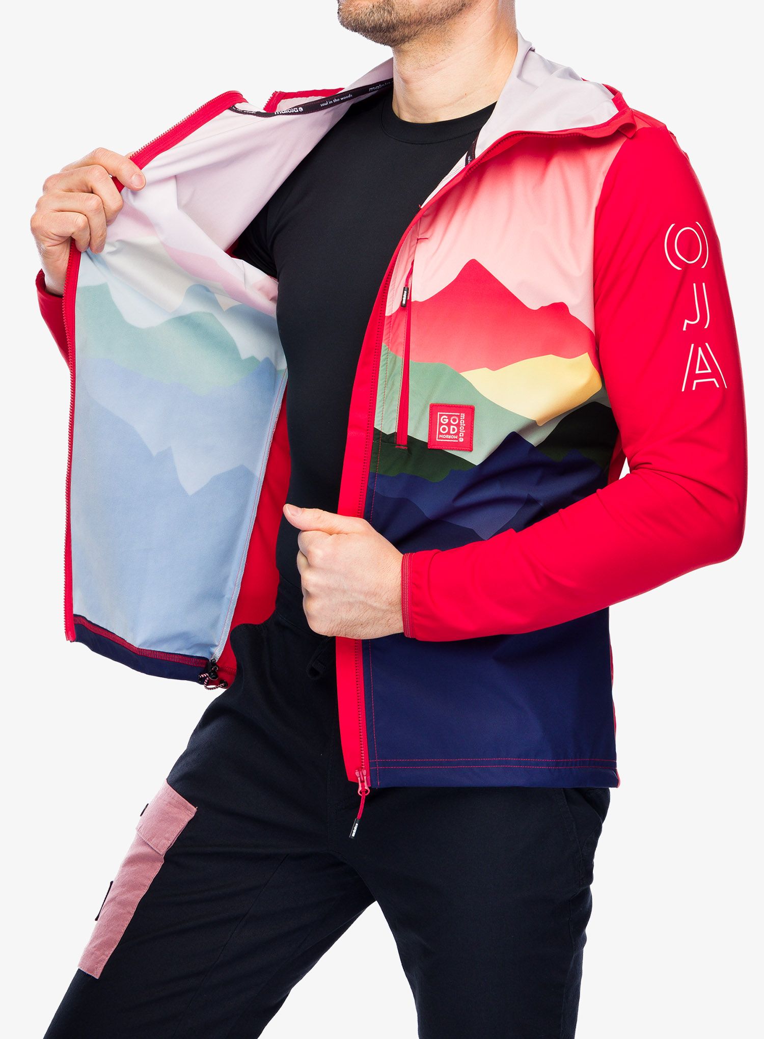 Bunda Maloja Beifuss Printed - fire red mtn range
