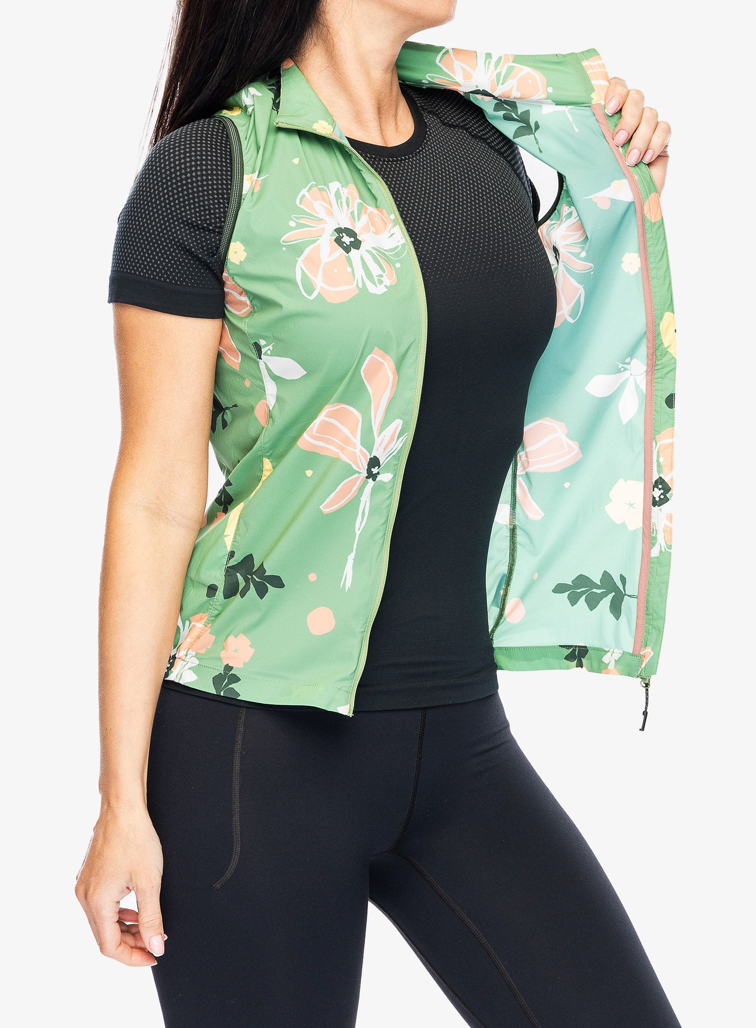 Dámská cyklistická vesta Maloja SeisM. Printed Vest - pastel clover flora