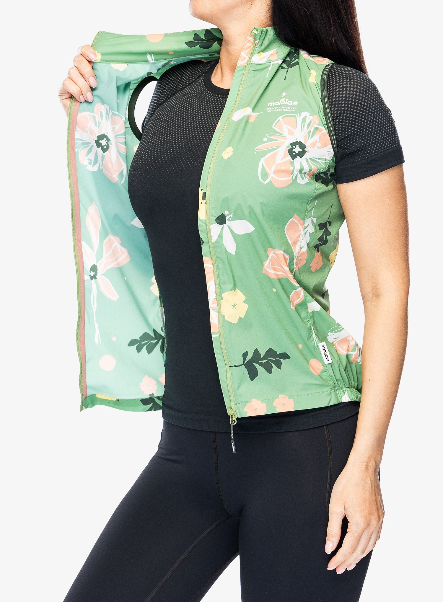 Dámská cyklistická vesta Maloja SeisM. Printed Vest - pastel clover flora