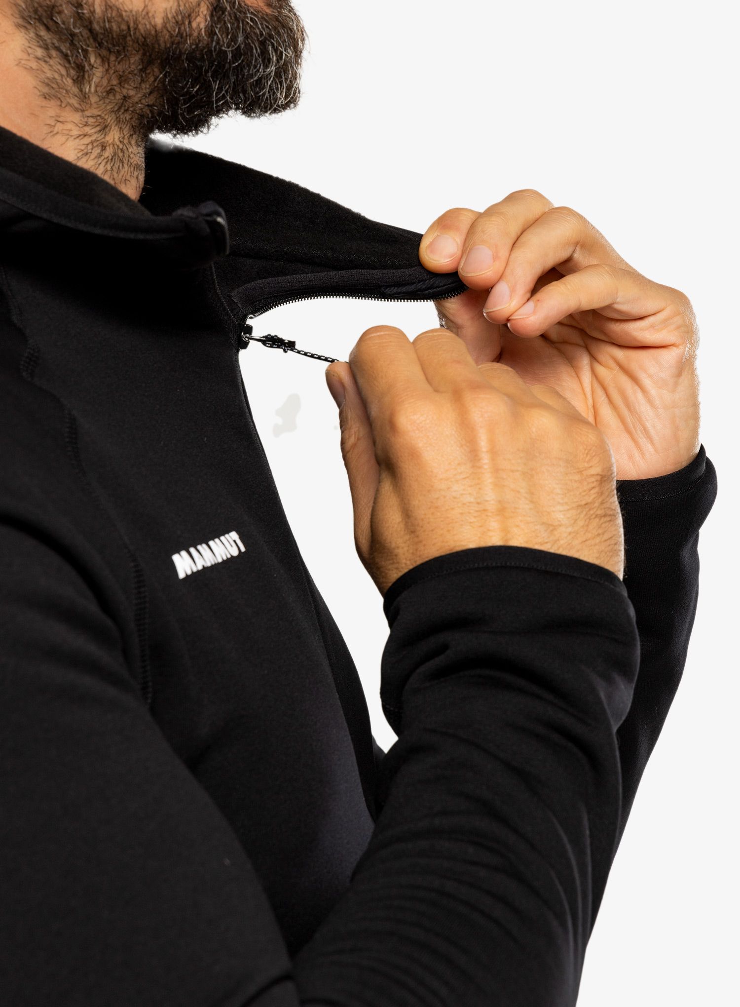 Fleece mikina pánská Mammut Aconcagua ML Hooded Jacket - black