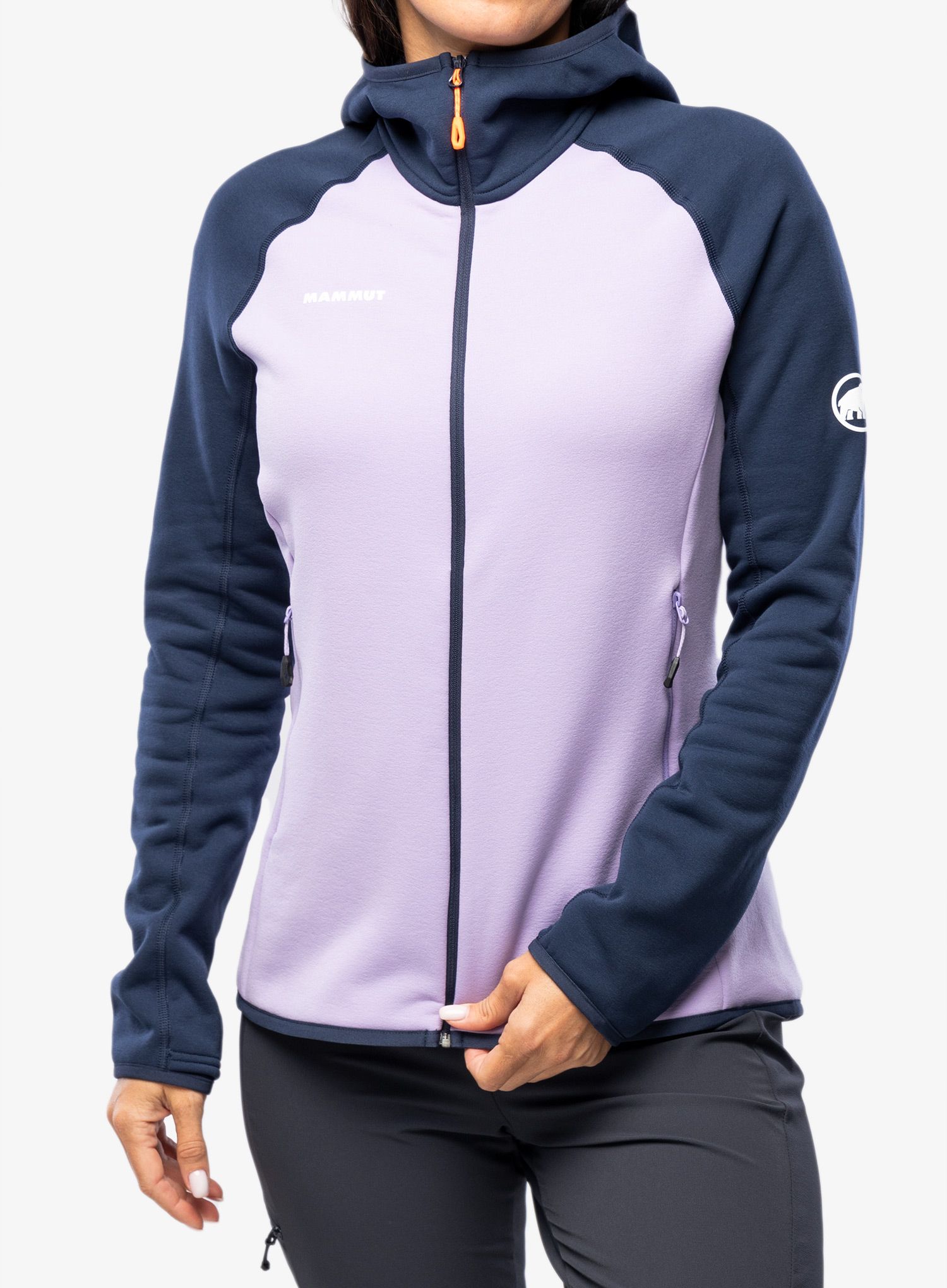 Fleece mikina dámská Mammut Aconcagua ML Hooded Jacket - supernova/marine