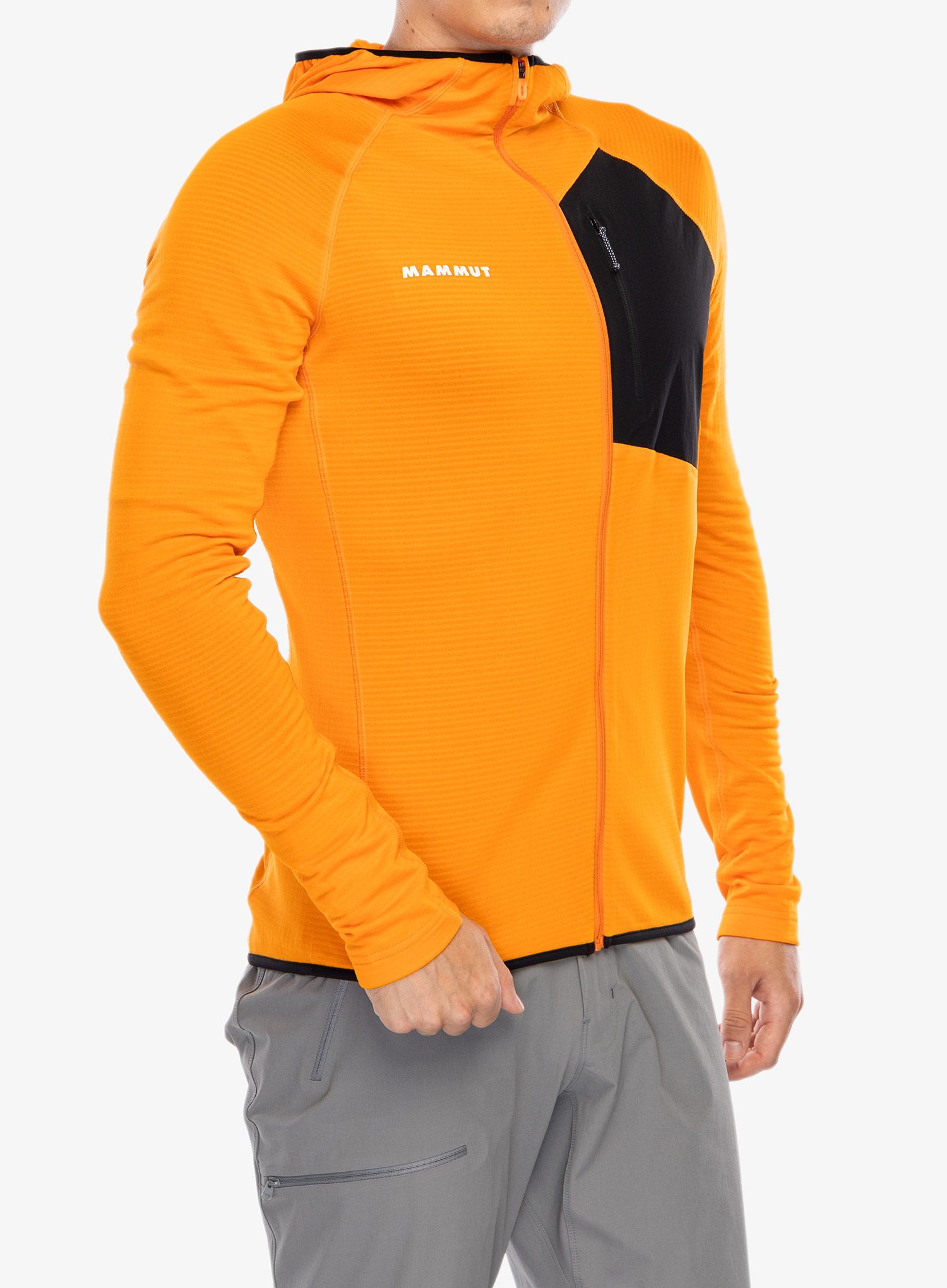 Mikina se zipem Mammut Aenergy Light ML Hooded Jacket - dark tangerine/black
